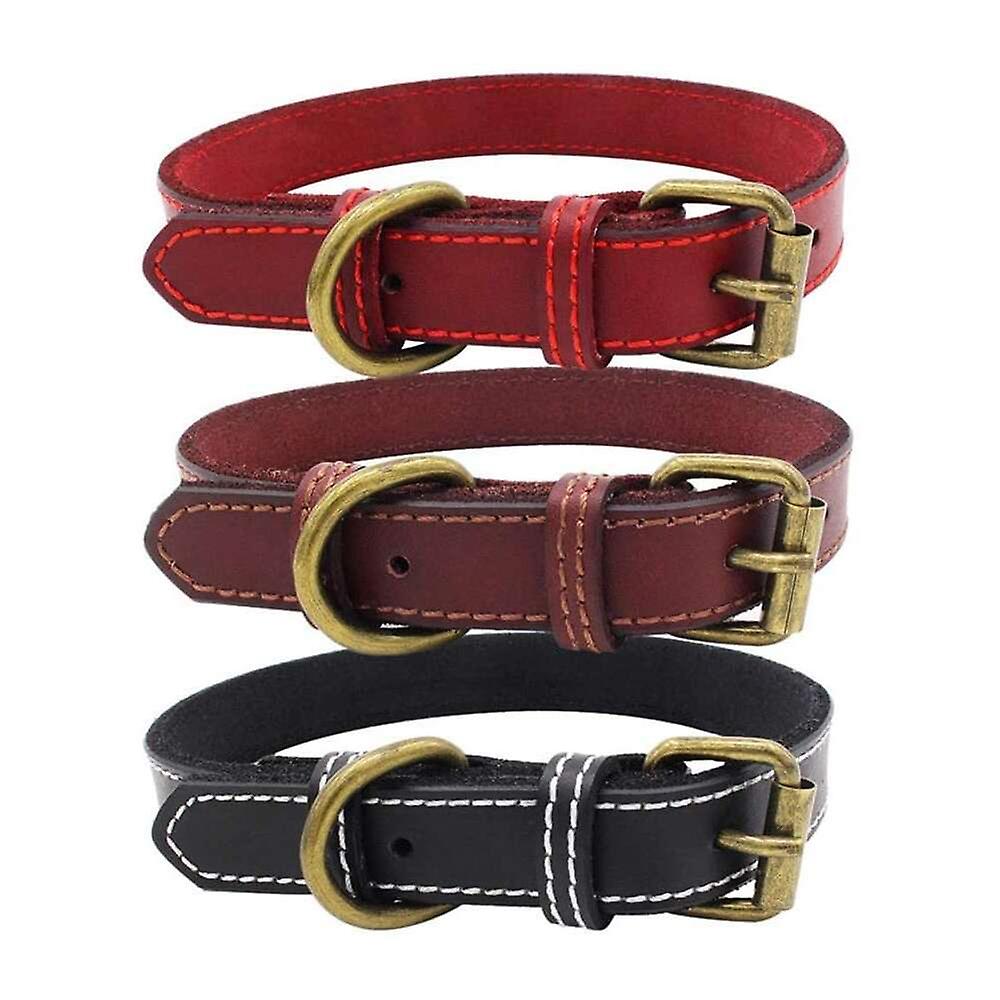 Foto 6 pulgar | Collar Para Perro Huoguo Basic Classic De Piel Acolchada Roja Talla M - Venta Internacional.