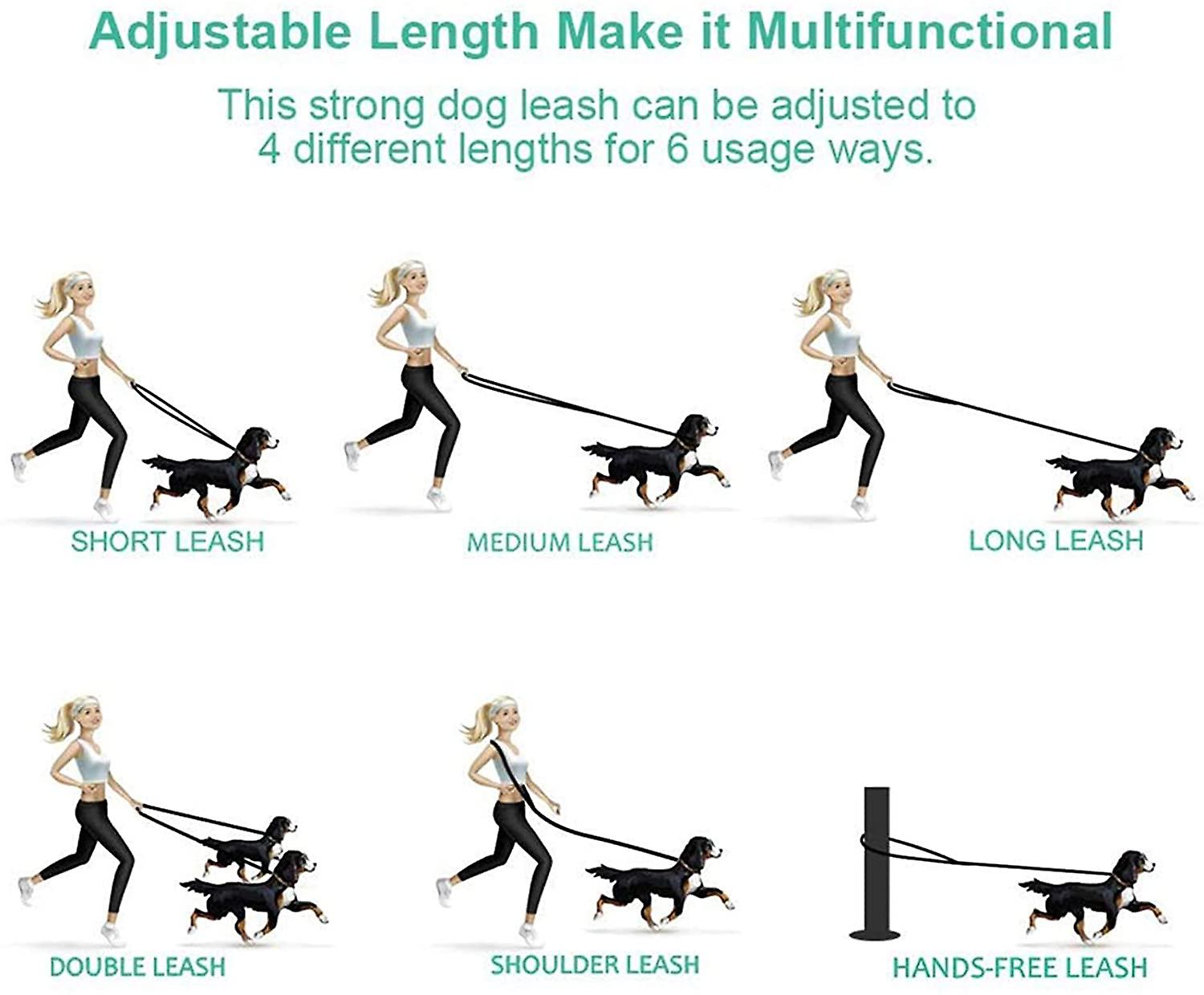 Foto 3 pulgar | Correa Para Perros Que Corren Con Manos Libres, Huoguo, Multifuncional Y Ajustable - Venta Internacional.