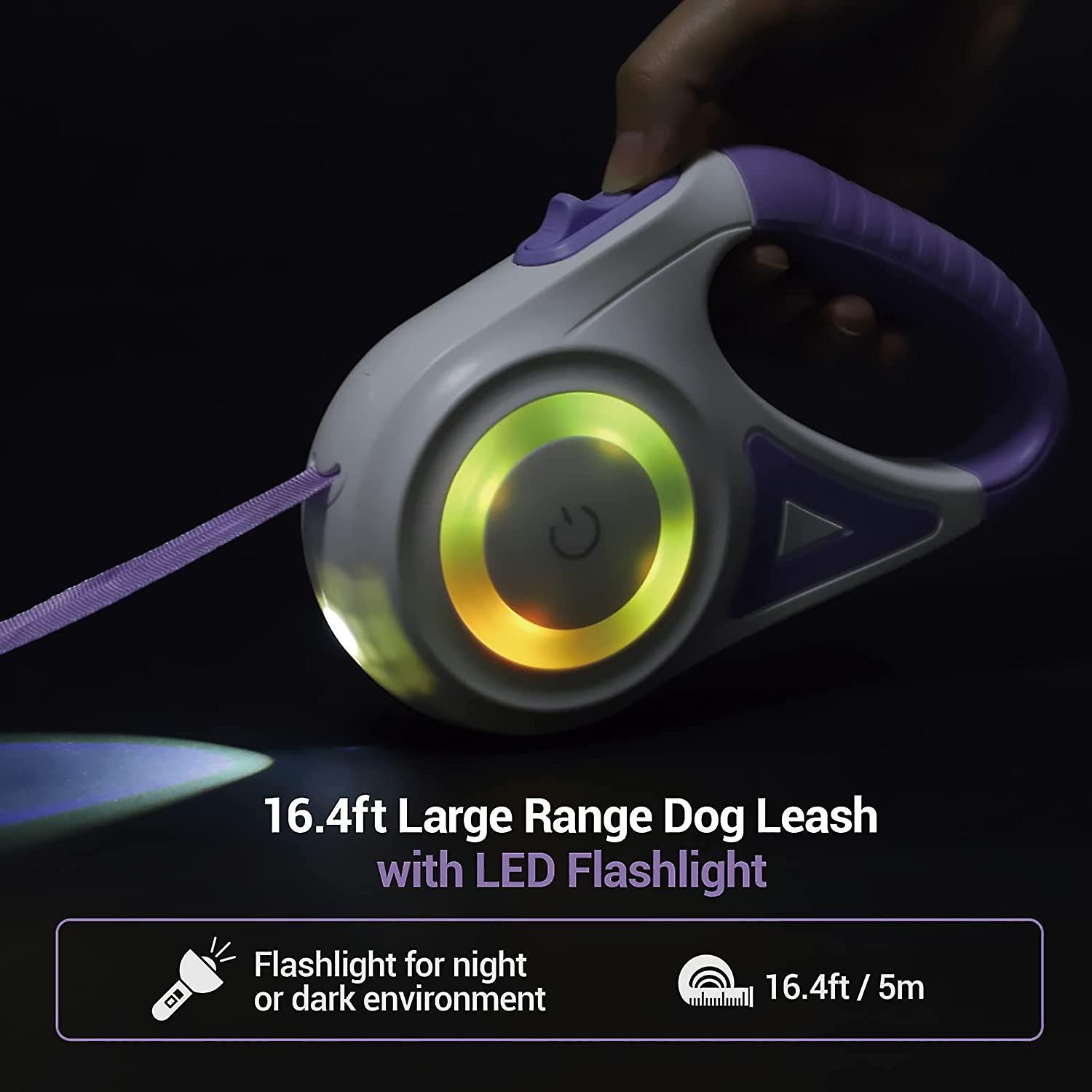 Foto 5 pulgar | Correa Retráctil Para Perros Huoguo Con Luces De 5 M Para Perros Pequeños/medianos - Venta Internacional.