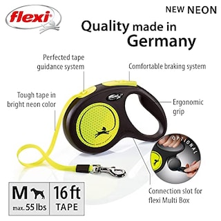 Foto 7 | Correa De Cinta Flexi New Classic Neon Reflect M De 5 M Para Perros De Tamaño Mediano - Venta Internacional.