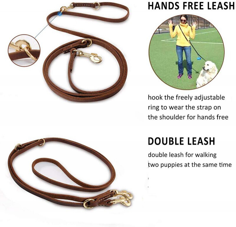 Foto 4 pulgar | Correa De Piel Auténtica Para Perros, Entrenamiento Manos Libres - Venta Internacional.