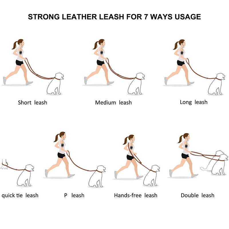 Foto 5 pulgar | Correa De Piel Auténtica Para Perros, Entrenamiento Manos Libres - Venta Internacional.