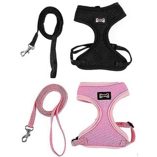Foto 2 | Juego De Arneses Para Mascotas Sanlin Beans De Malla Rosa Para Gato Con Correa - Venta Internacional.