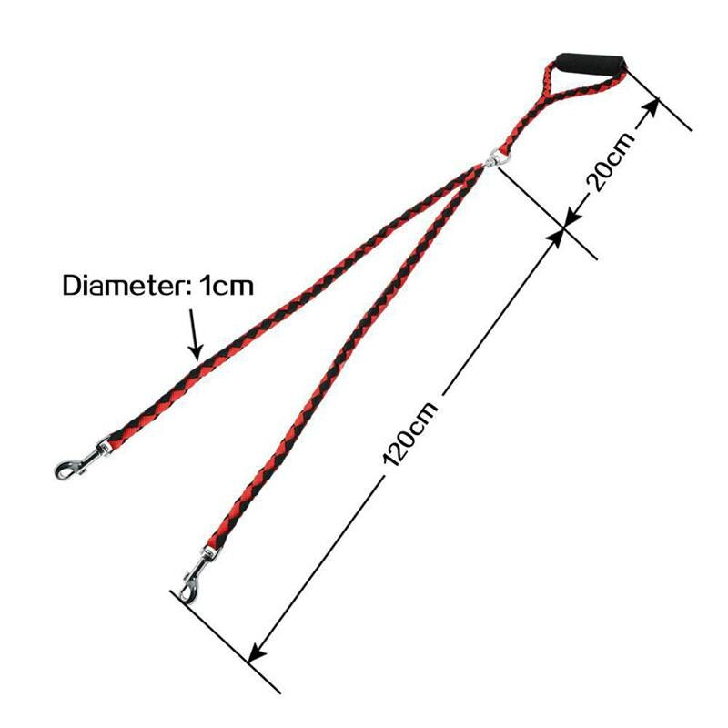 Correa Doble Para Perros Sanlin Beans, 2 Vías, Nailon Trenzado, Rojo Y Negro - Venta Internacional.