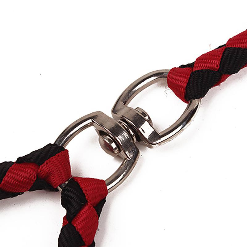 Foto 3 pulgar | Correa Doble Para Perros Sanlin Beans, 2 Vías, Nailon Trenzado, Rojo Y Negro - Venta Internacional.