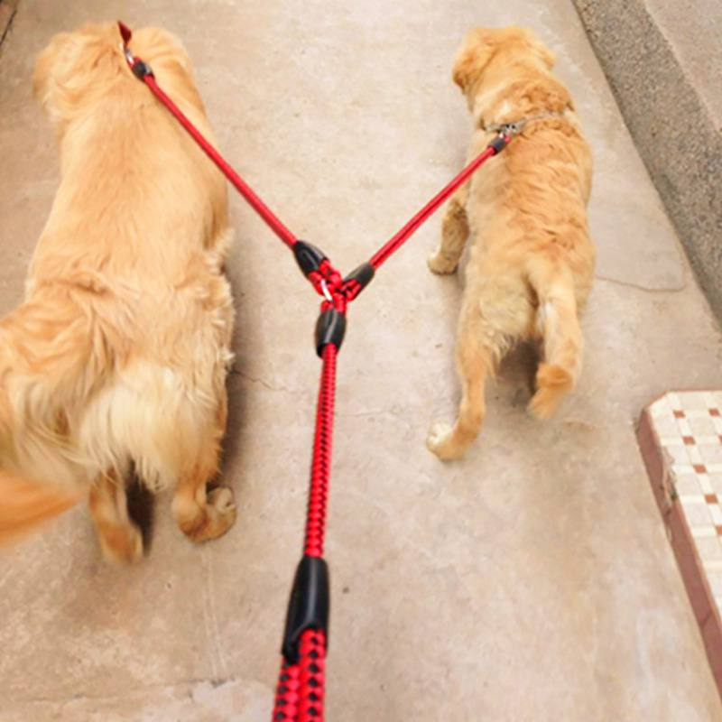 Foto 4 | Correa Doble Para Perros Sanlin Beans, 2 Vías, Nailon Trenzado, Rojo Y Negro - Venta Internacional.