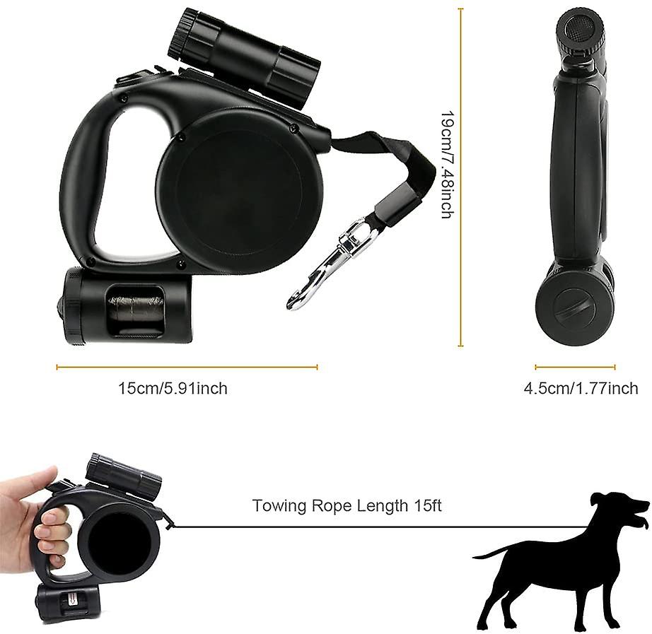 Foto 5 pulgar | Correa Retráctil Para Perros Huoguo De 4,5 M/15 Pies, Resistente, Con Tapa Led - Venta Internacional.