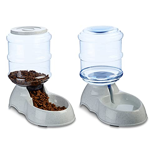 Foto 3 pulgar | Set De Comedero Y Dispensador De Agua Amazon Basics Para Perros Y Gatos - Venta Internacional.