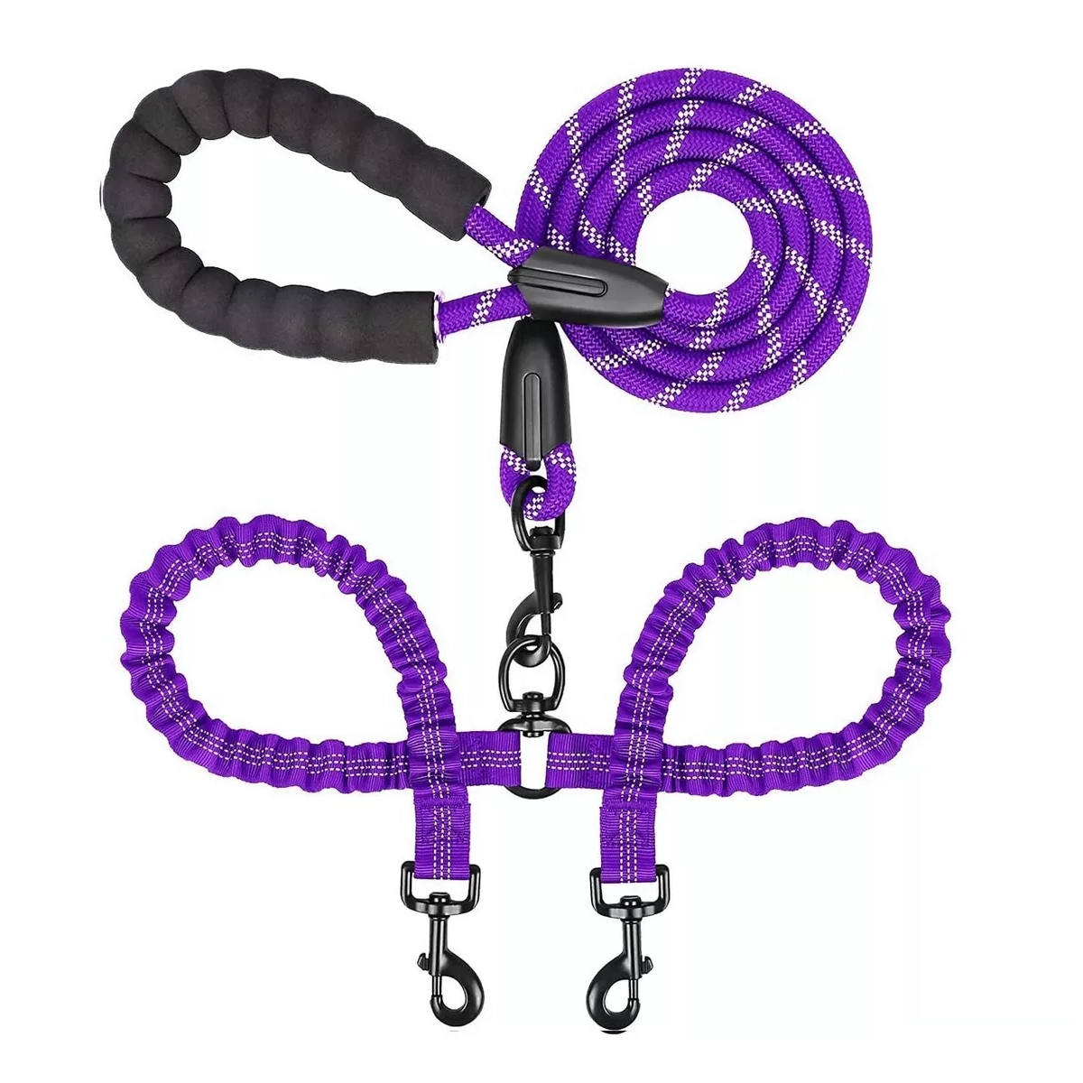 Correas Para Doble Perros Resistencia Fuerte Rotación 360 ° Eo Safe Imports Esi-17255 Purpura