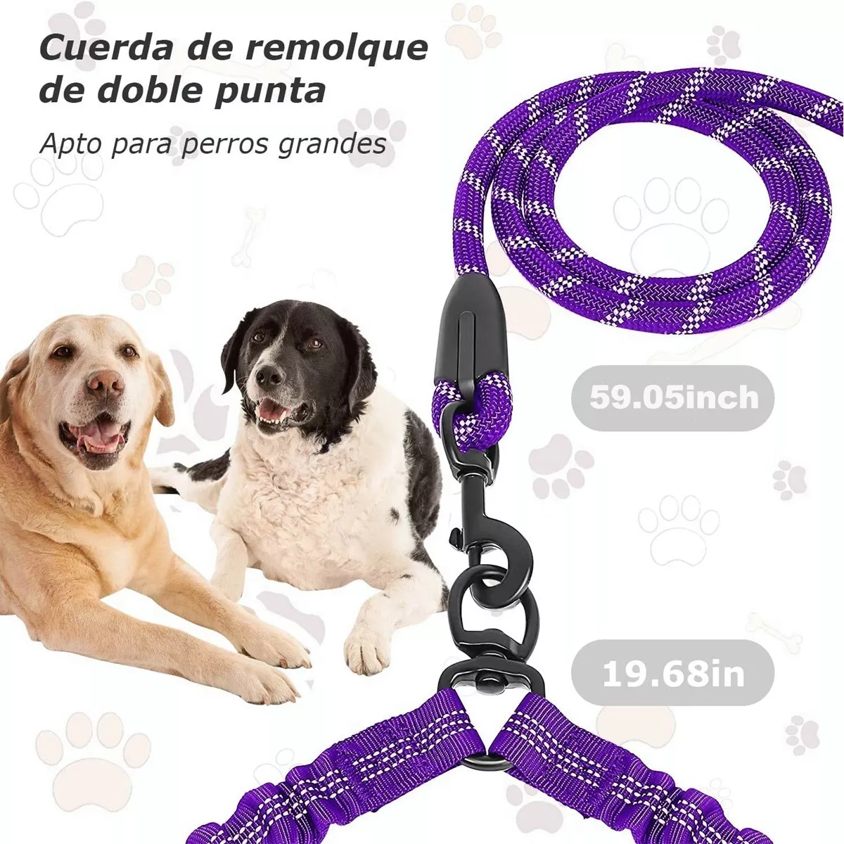 Foto 3 pulgar | Correas Para Doble Perros Resistencia Fuerte Rotación 360 ° Eo Safe Imports Esi-17255 Purpura