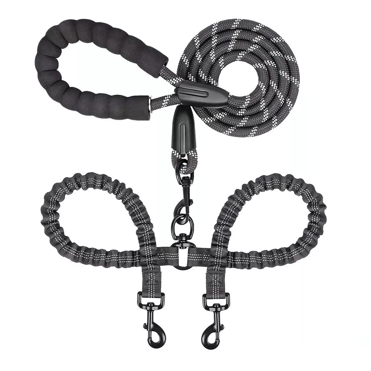 Correas Para Doble Perros Resistencia Fuerte Rotación 360 ° Eo Safe Imports Esi-17256 Negro