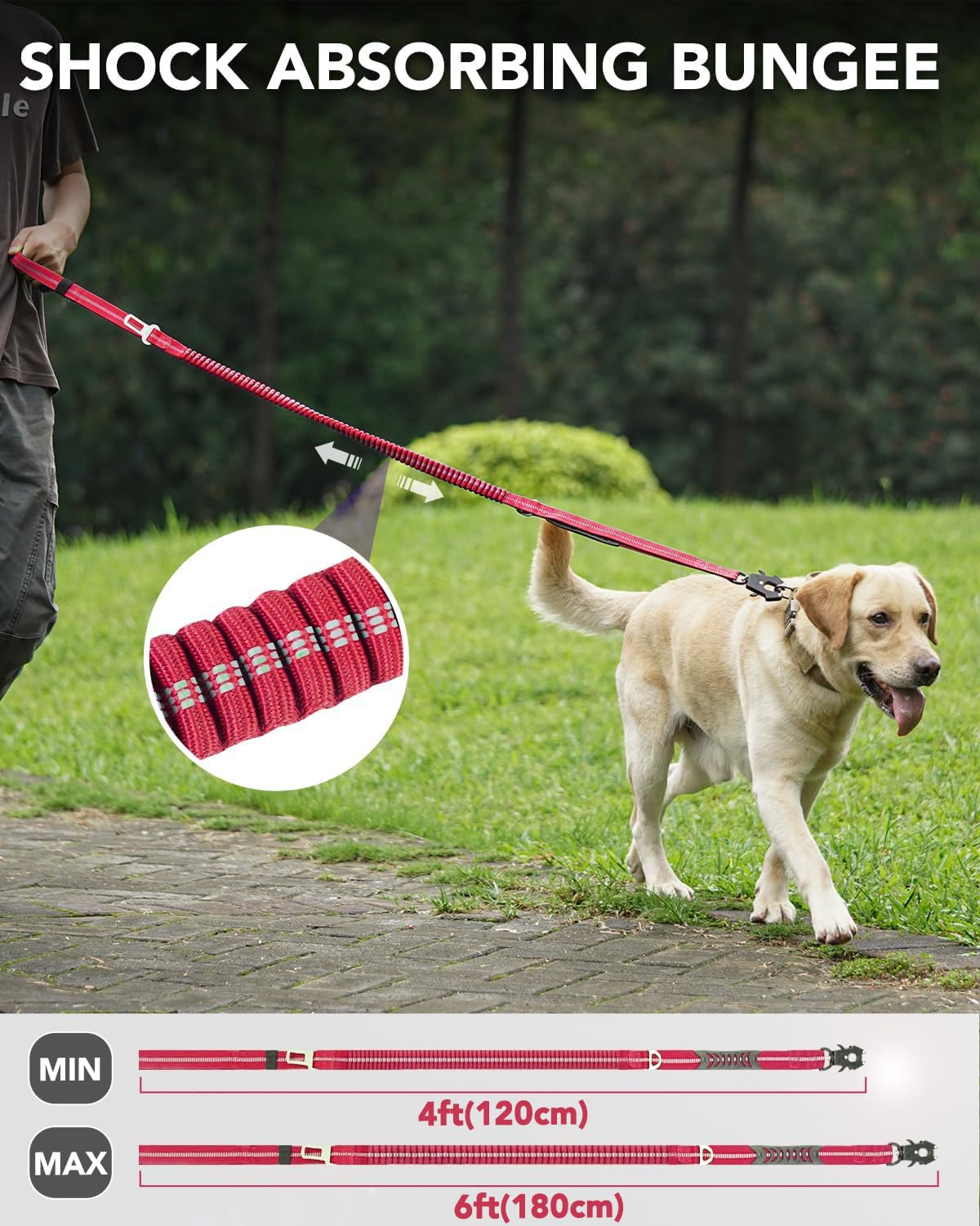 Foto 3 | Correa Táctica Para Perros Joytale, Resistente, Absorbe Los Golpes De 4 A 6 Pies - Venta Internacional.