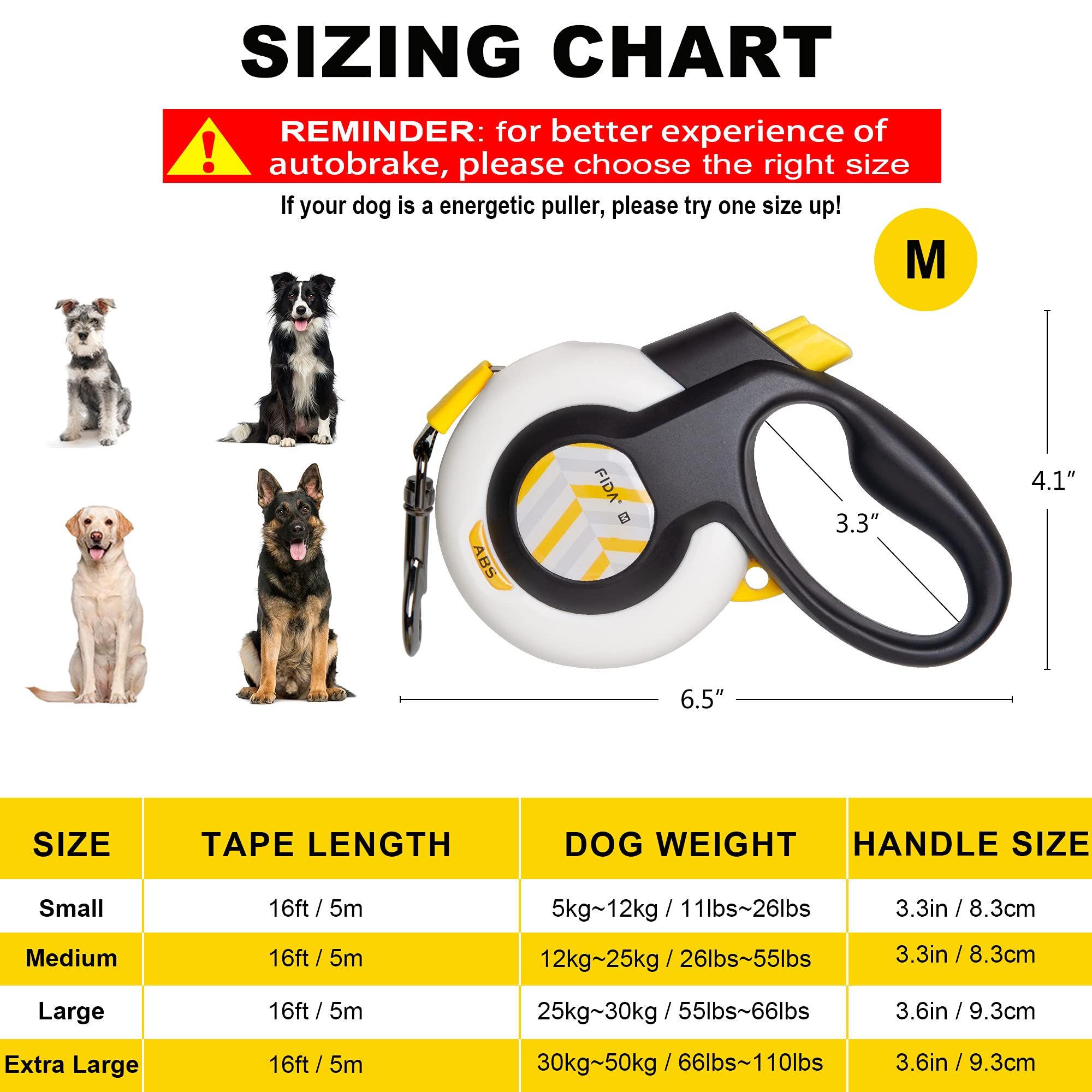 Foto 6 pulgar | Correa Retráctil Para Perros Fida Autobrake Para Razas Medianas De 5 M - Venta Internacional.