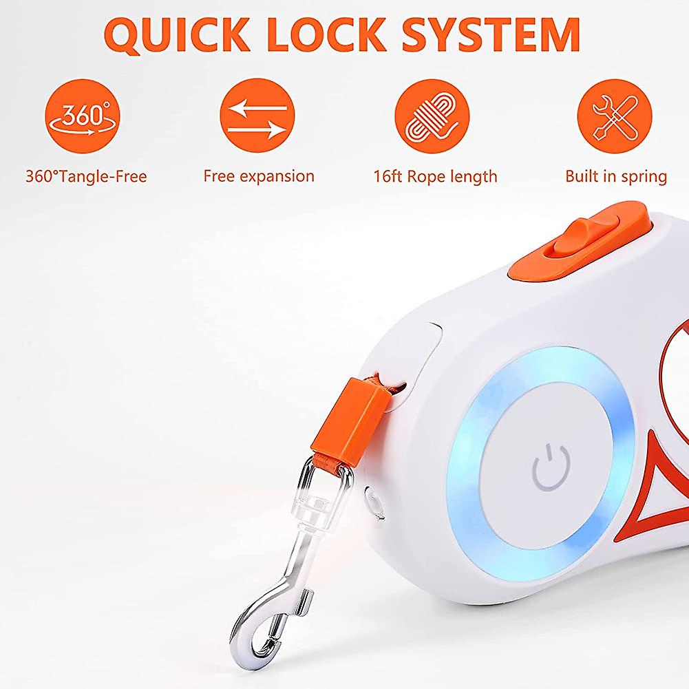 Foto 4 pulgar | Correa Retráctil Para Perros Huoguo De 5 M, Extensible Con Luz Táctil - Venta Internacional.