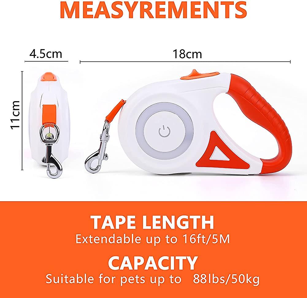 Foto 5 pulgar | Correa Retráctil Para Perros Huoguo De 5 M, Extensible Con Luz Táctil - Venta Internacional.