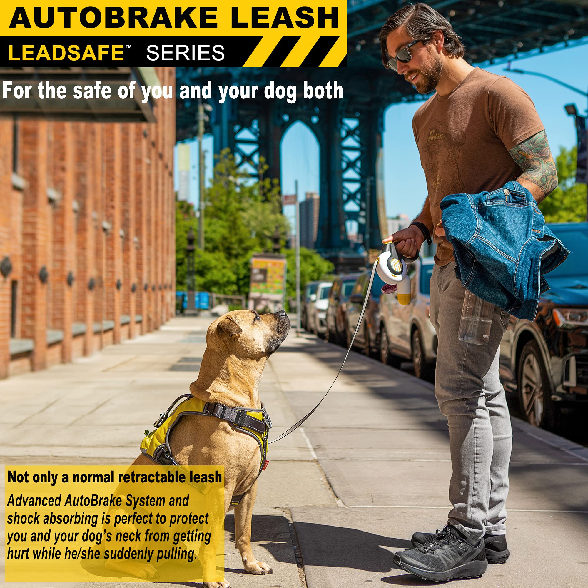 Foto 7 pulgar | Correa Retráctil Para Perros Fida Autobrake De 16 Pies, Resistente, Para Personas Grandes - Venta Internacional.