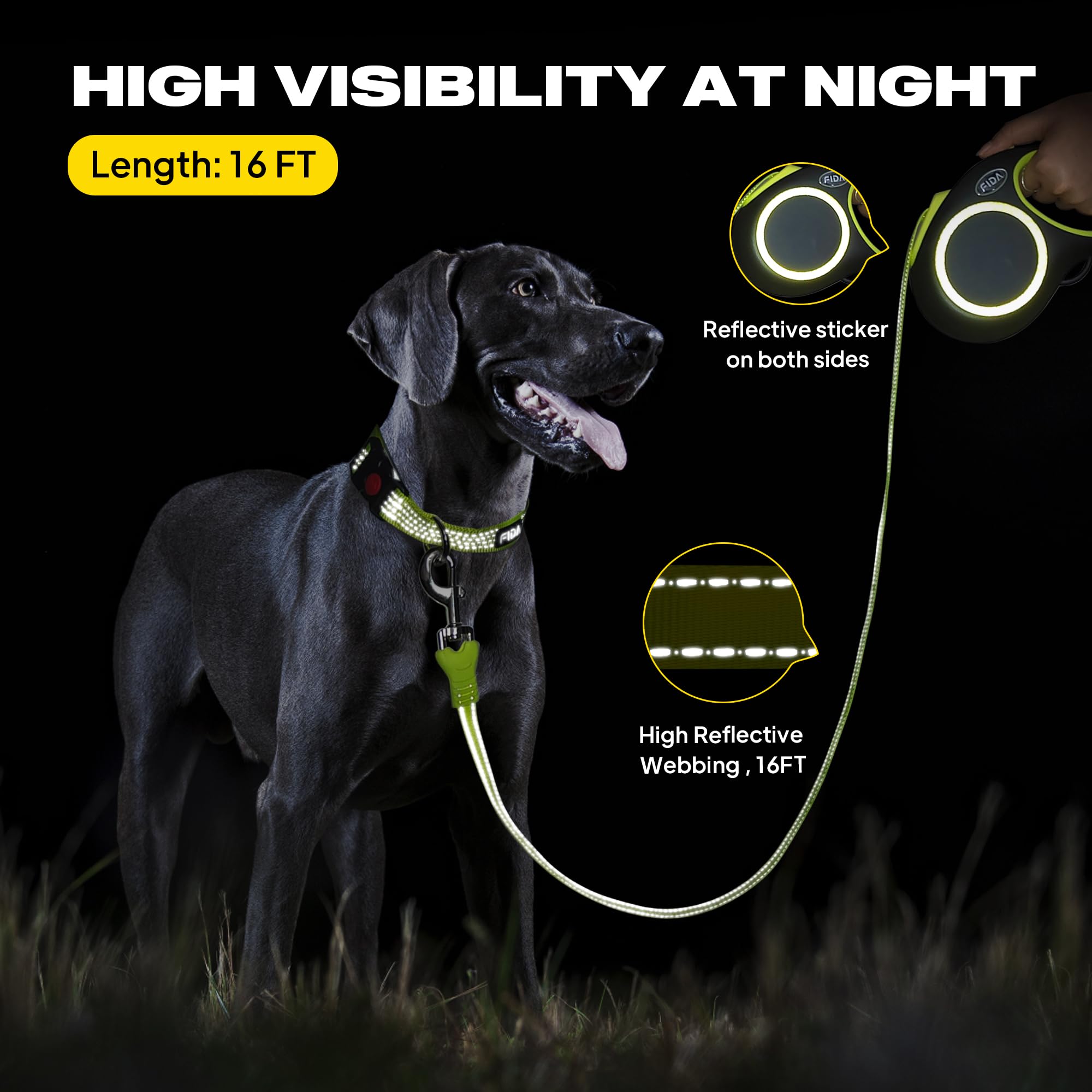 Foto 3 pulgar | Correa Retráctil Fida Reflectante De 5 M Para Perros Pequeños/medianos - Venta Internacional.