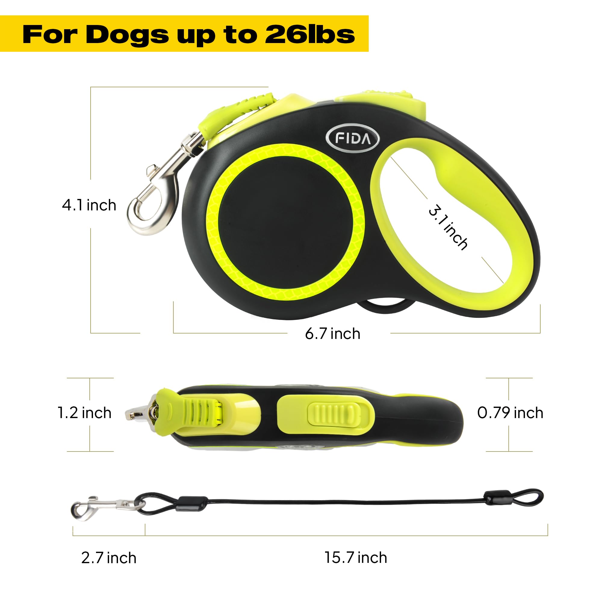 Foto 6 pulgar | Correa Retráctil Fida Reflectante De 5 M Para Perros Pequeños/medianos - Venta Internacional.