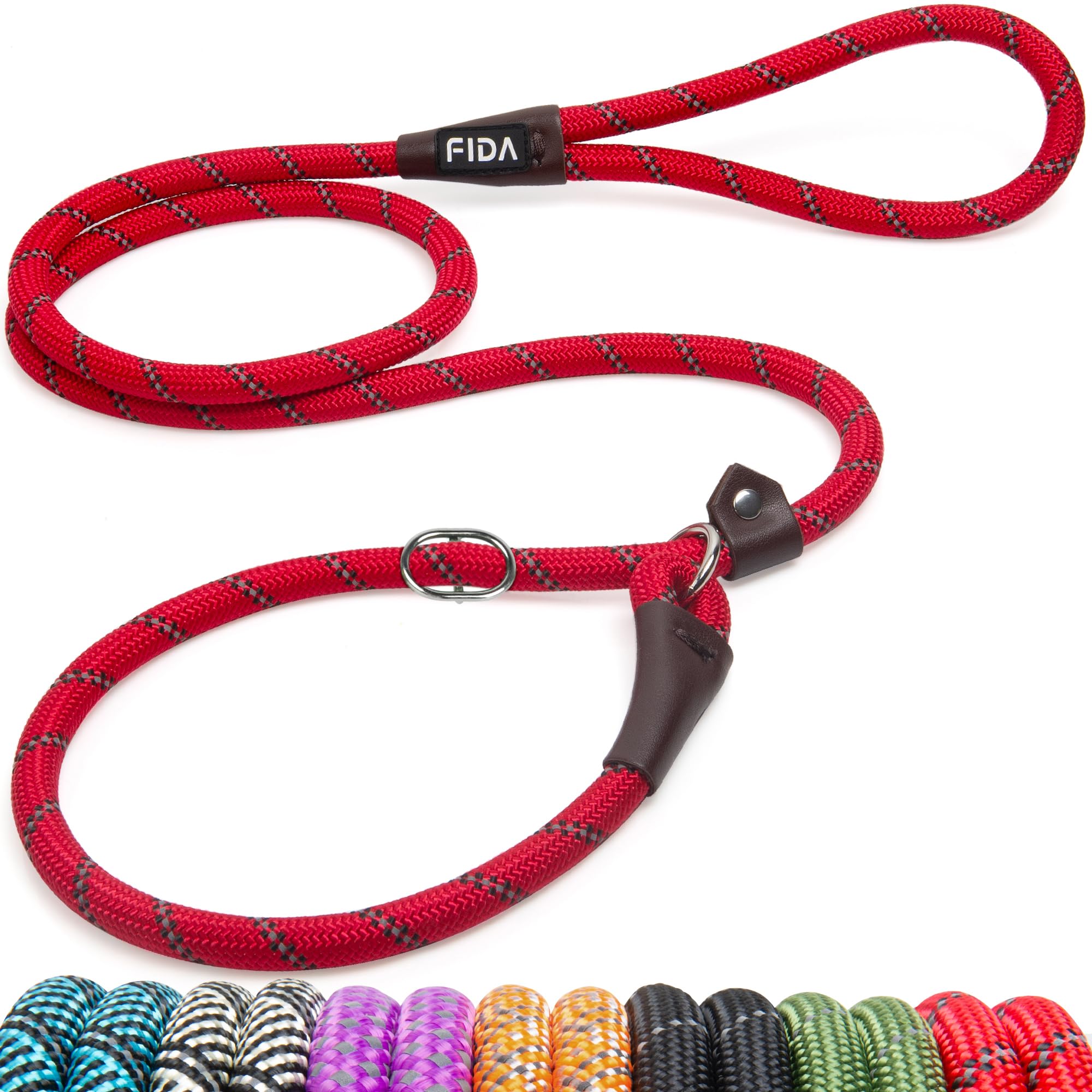Foto 2 pulgar | Slip Lead Fida Durable De 1,8 M X 1,3 Cm Para Perros Grandes Y Medianos, Color Rojo - Venta Internacional.