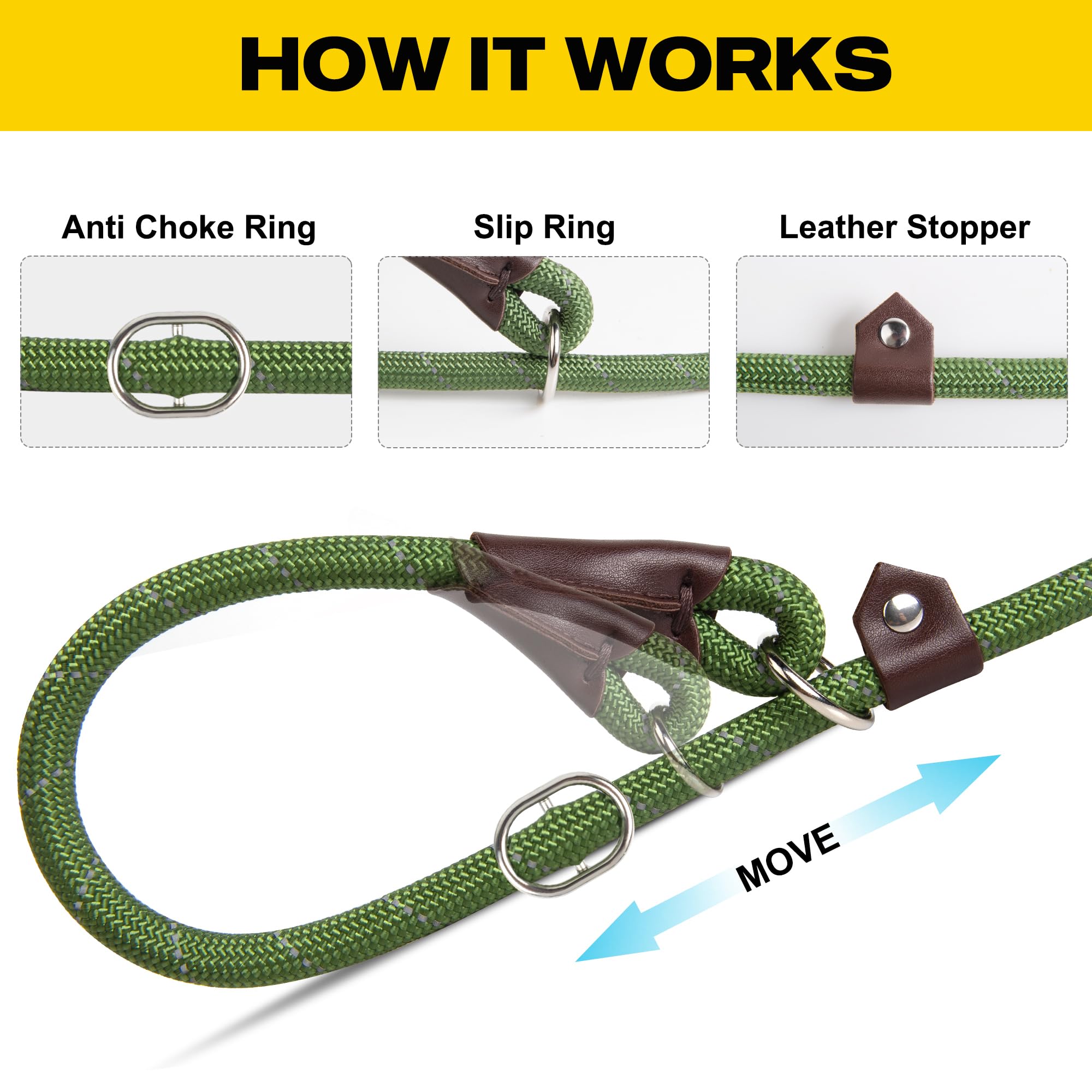 Foto 5 pulgar | Slip Lead Fida, Nailon Duradero De 1,8 M X 1,3 Cm, Para Perros Grandes Y Medianos - Venta Internacional.
