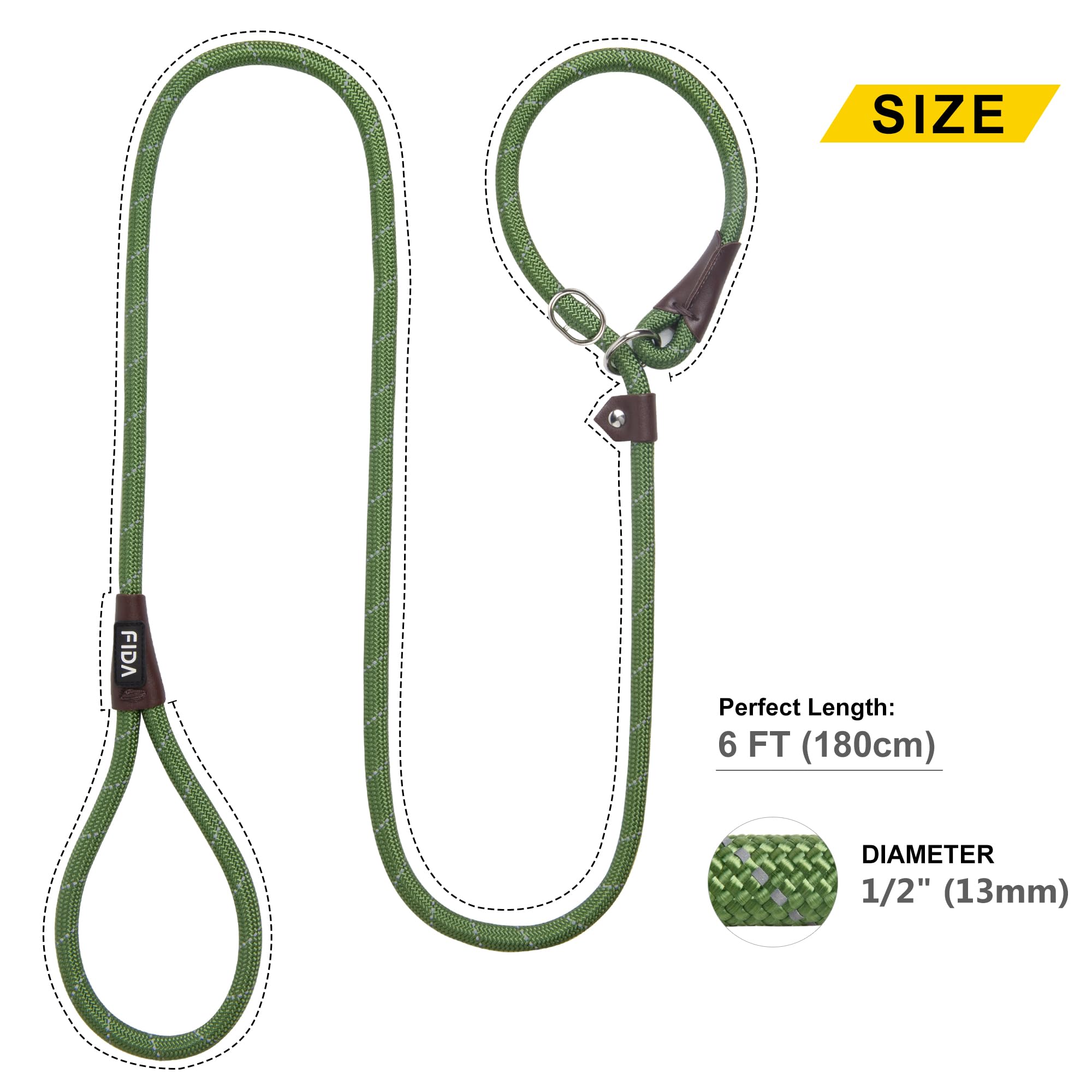 Foto 6 pulgar | Slip Lead Fida, Nailon Duradero De 1,8 M X 1,3 Cm, Para Perros Grandes Y Medianos - Venta Internacional.
