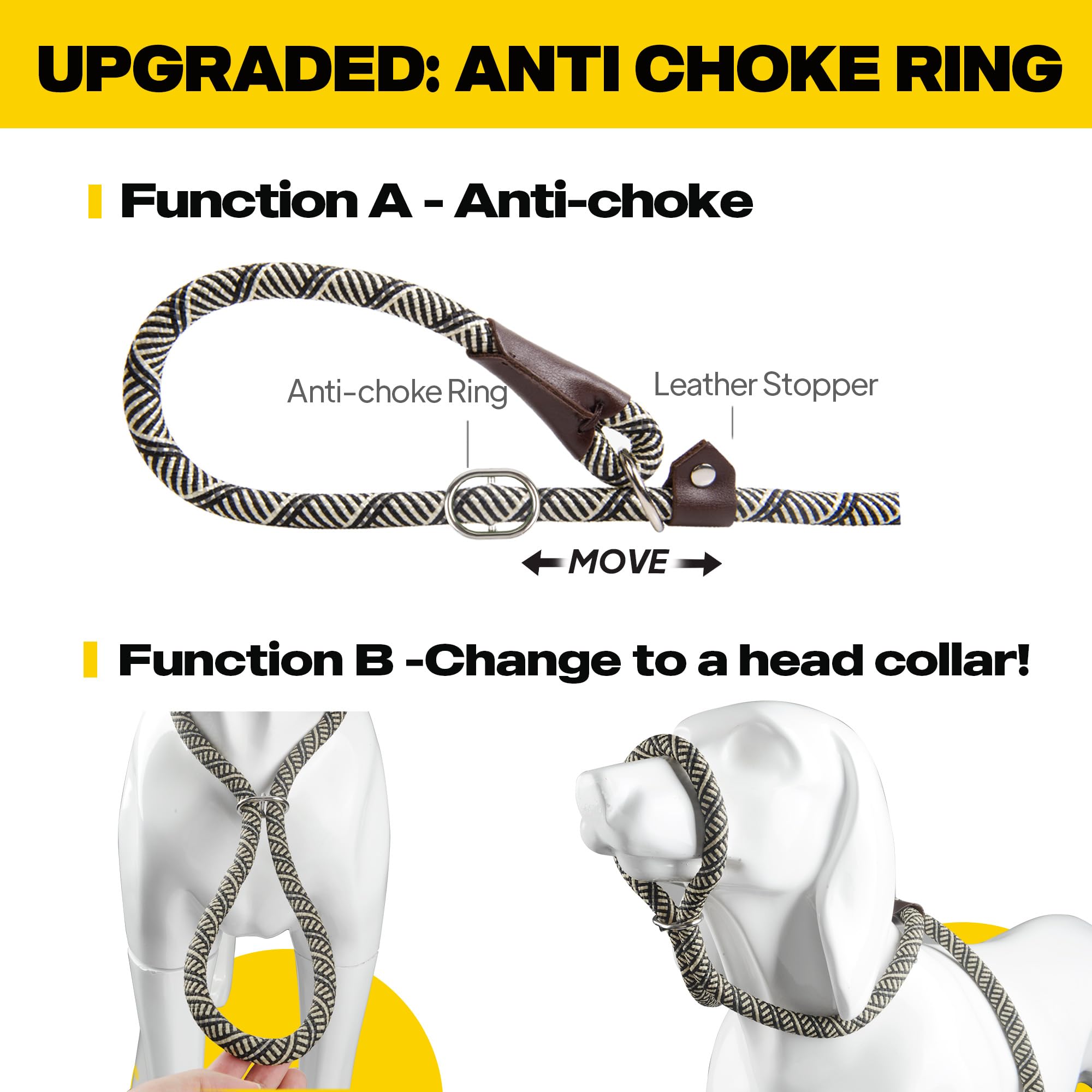 Foto 4 | Correa Para Perro Fida Durable Sleash Slip Leash, 1,8 M X 1 Cm, Nailon, Gris - Venta Internacional.