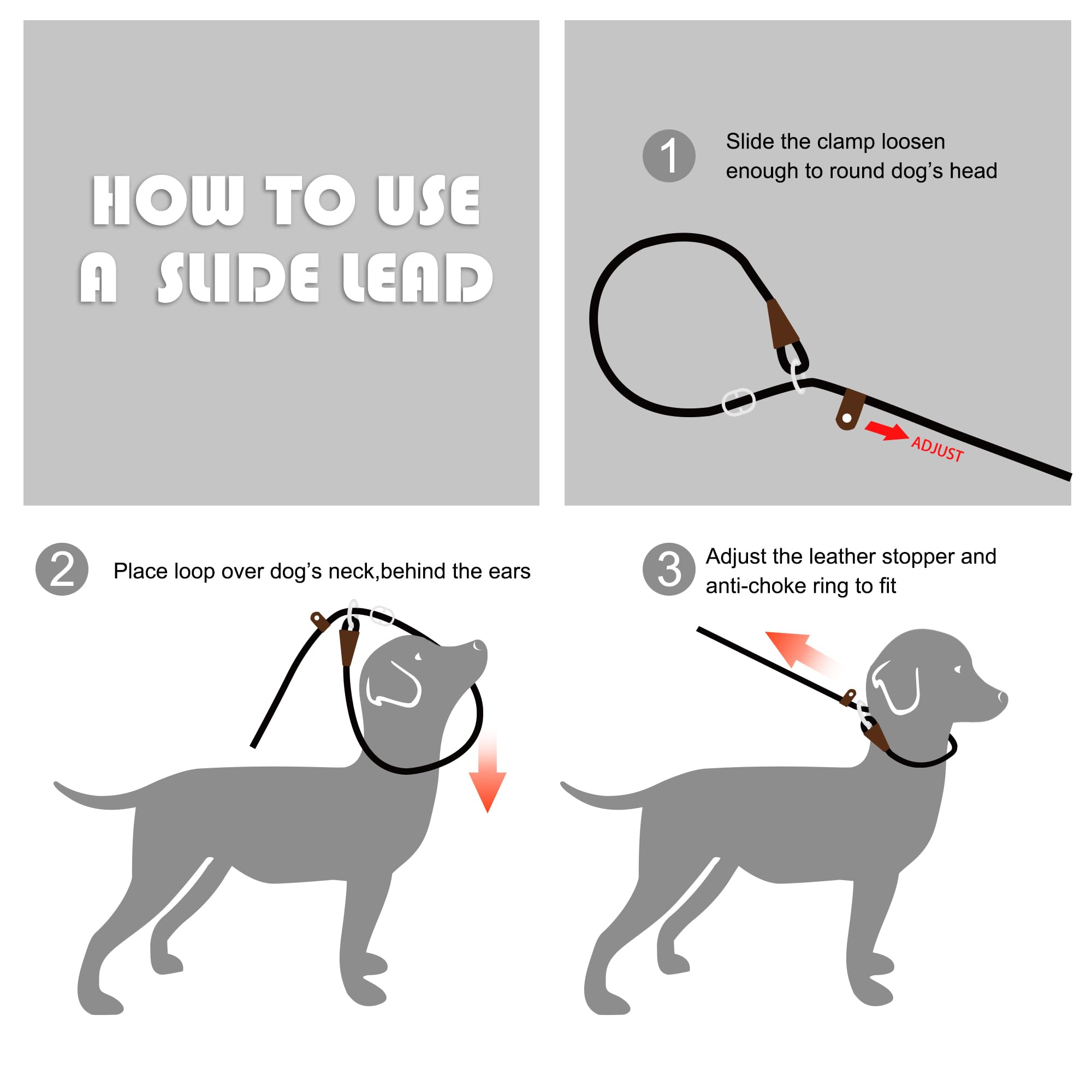 Foto 7 pulgar | Correa Para Perro Fida Durable Sleash Slip Leash, 1,8 M X 1 Cm, Nailon, Gris - Venta Internacional.