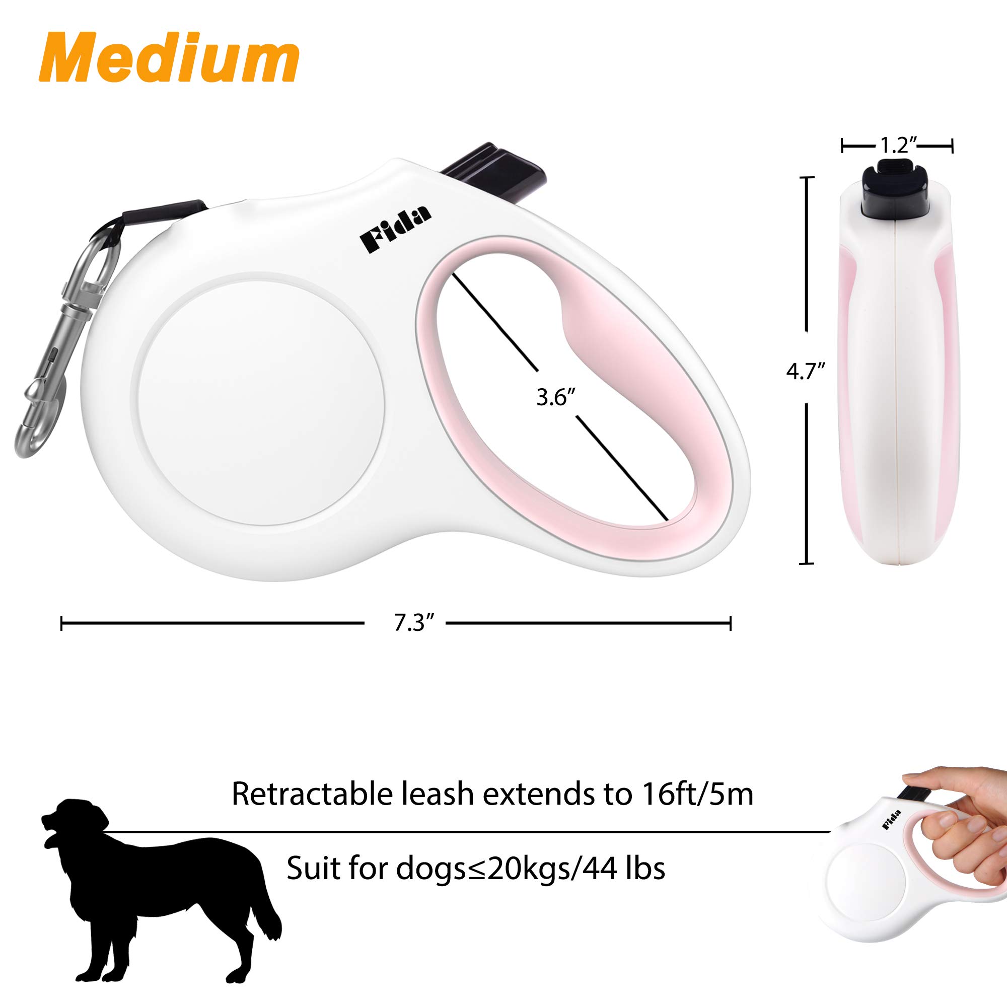 Foto 7 pulgar | Correa Retráctil Para Perros Fida De 16 Pies Para Perros O Gatos Medianos De 20 Kg - Venta Internacional.