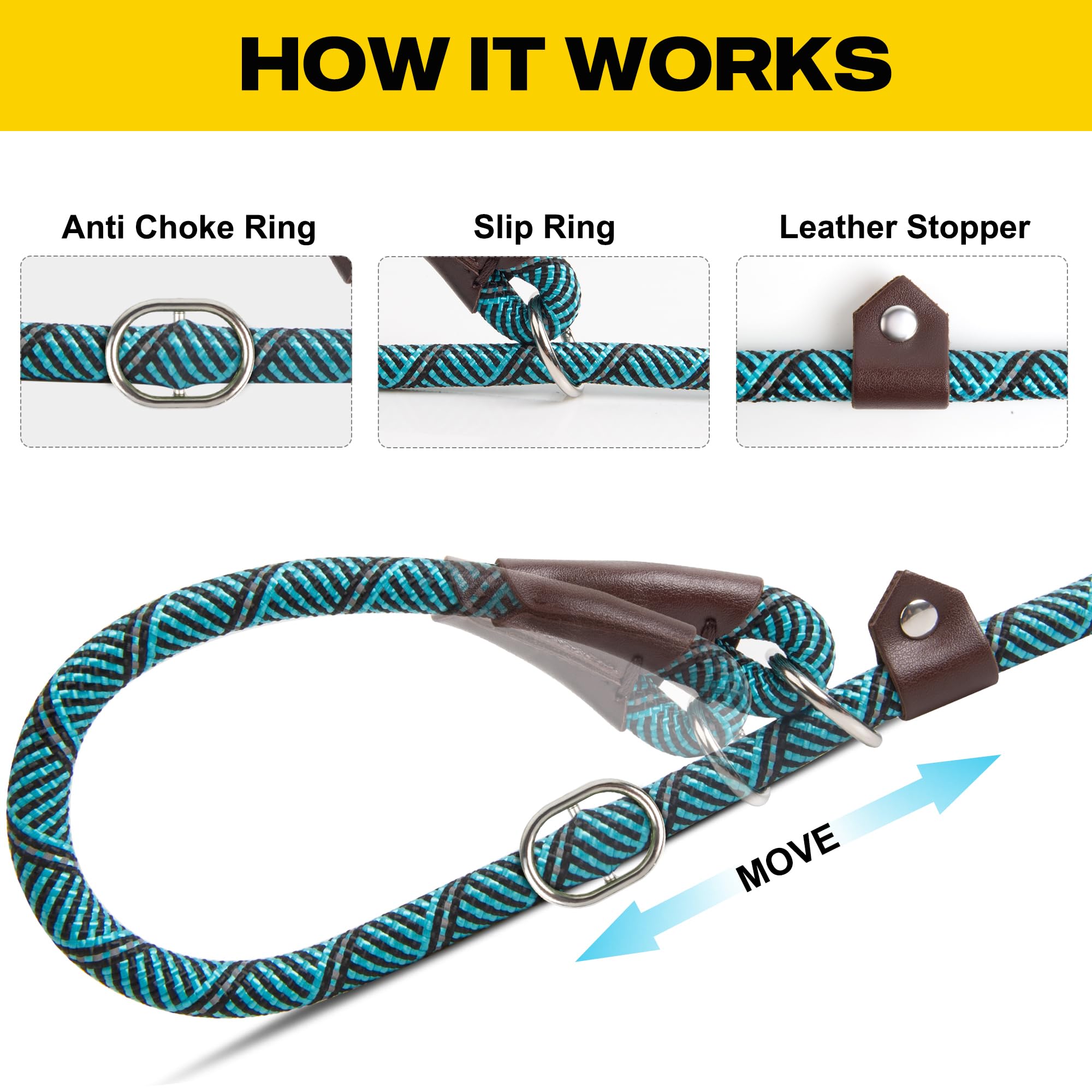 Foto 5 pulgar | Correa Para Perro Slip Lead Fida Durable De 1,8 M X 1,3 Cm De Nailon Azul - Venta Internacional.