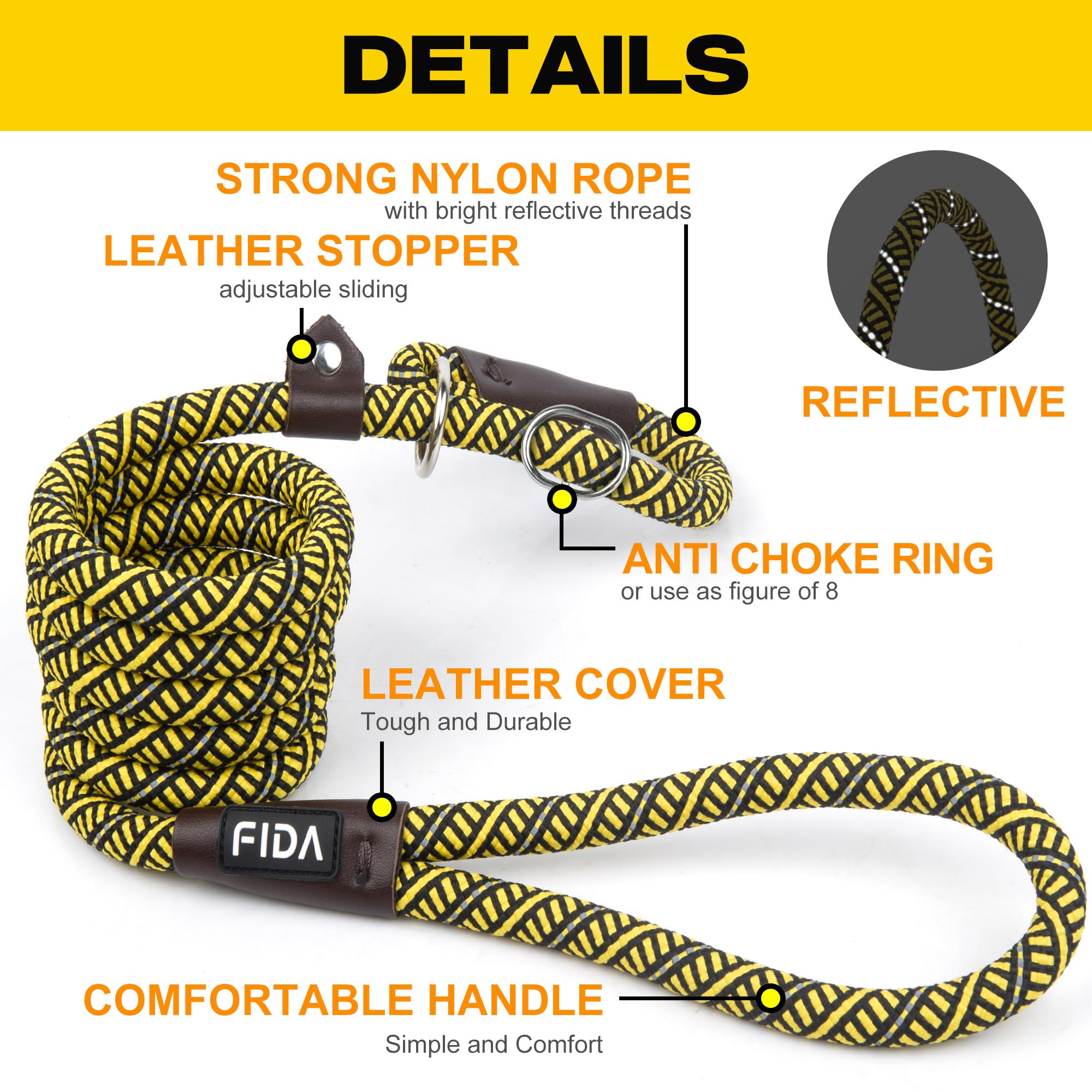 Foto 3 pulgar | Correa Para Perro Slip Lead Fida, Duradera, 1,8 M X 1,3 Cm, Muy Resistente - Venta Internacional.