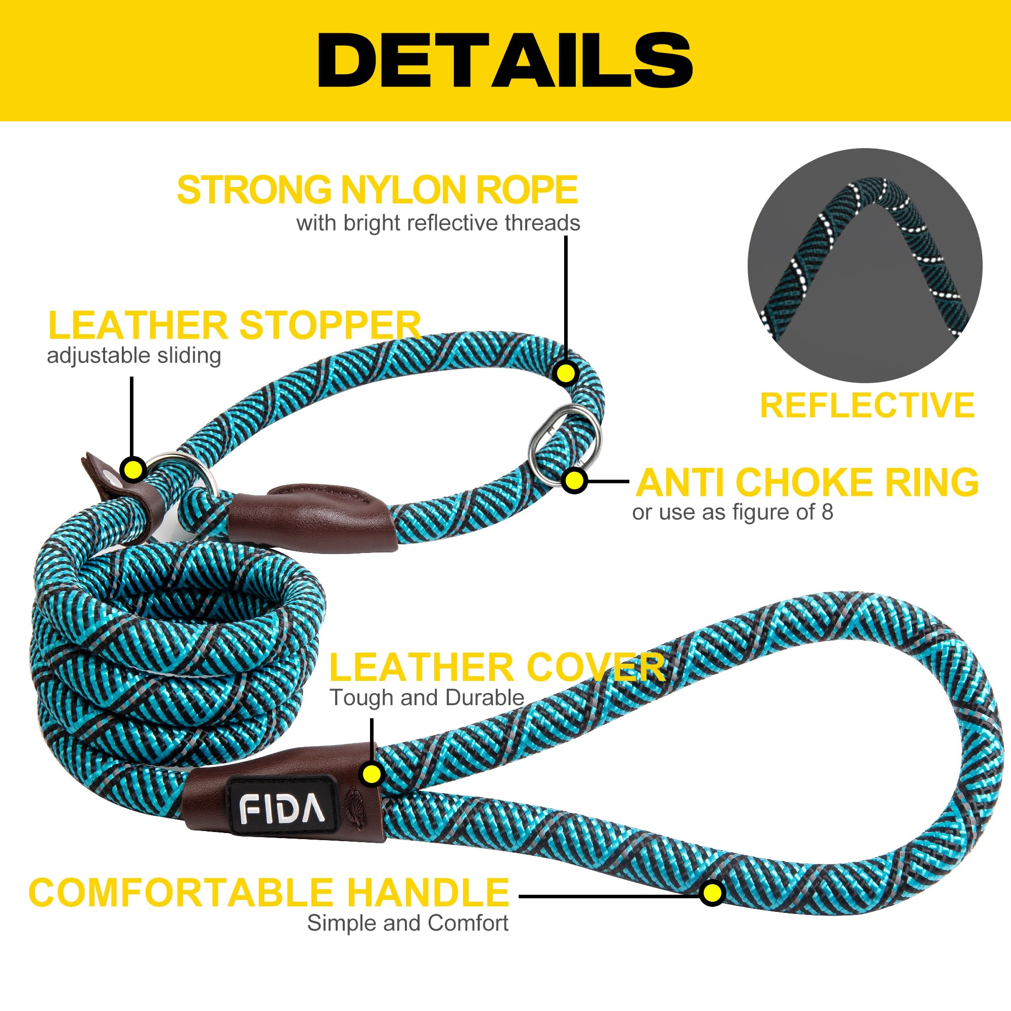Foto 2 | Cordones Antideslizantes Para Perros Fida, Resistentes, Cómodos, 4 Pies, Azules - Venta Internacional.