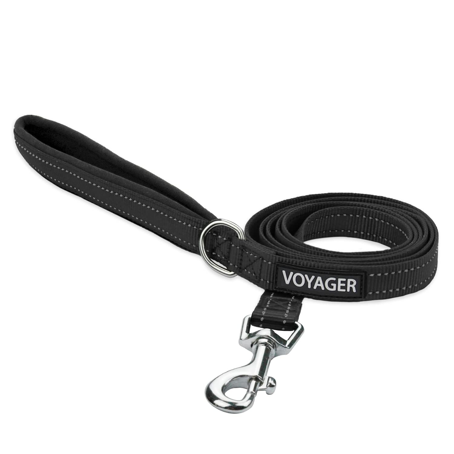 Foto 2 pulgar | Correa Reflectante Para Perros Voyager Con Mango De Neopreno De 1,5 M, Color Negro - Venta Internacional.
