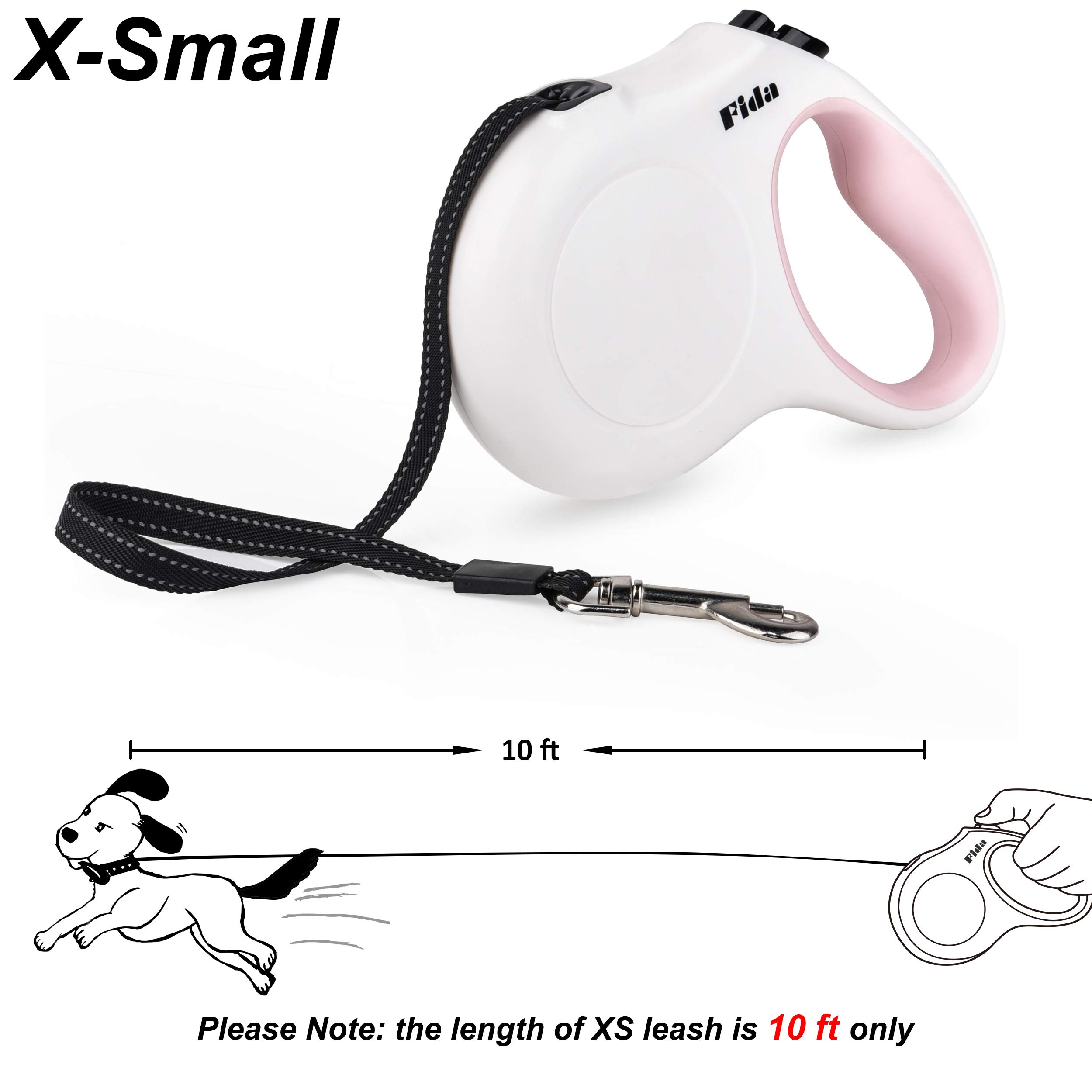 Foto 3 pulgar | Correa Retráctil Para Perros Fida X-small Breed De 10 Pies Para 8 Kg, Blanca - Venta Internacional.