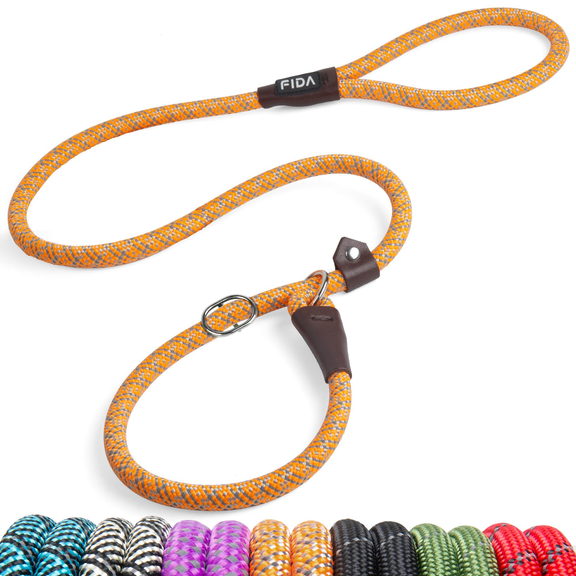 Foto 2 pulgar | Correa Slip Leads Para Perros Fida Heavy Duty, De Nailon, Color Naranja - Venta Internacional.