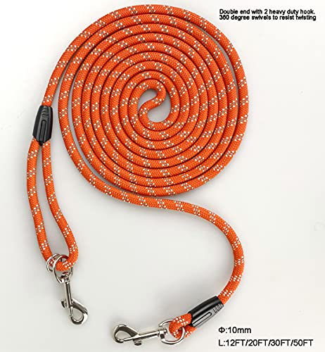 Foto 5 pulgar | Correa Para Perros Codepets, Cuerda Larga Para Entrenamiento, Color Naranja Reflectante - Venta Internacional.
