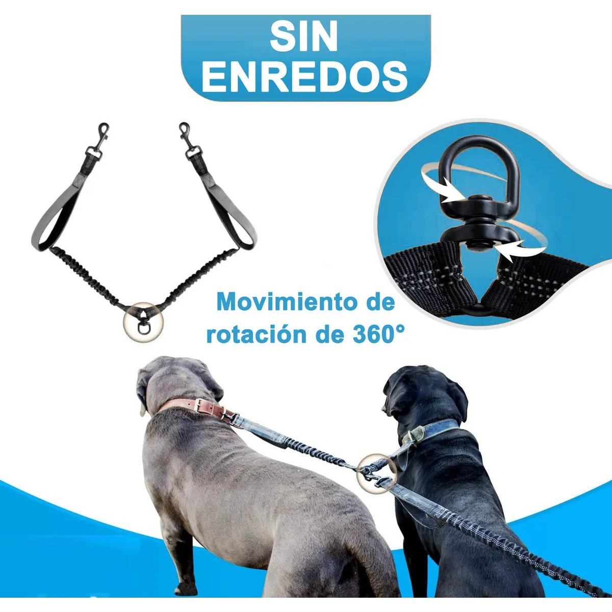 Foto 3 | Correa Doble Para 2 Perros Eo Safe Imports Esi-20214 Negro