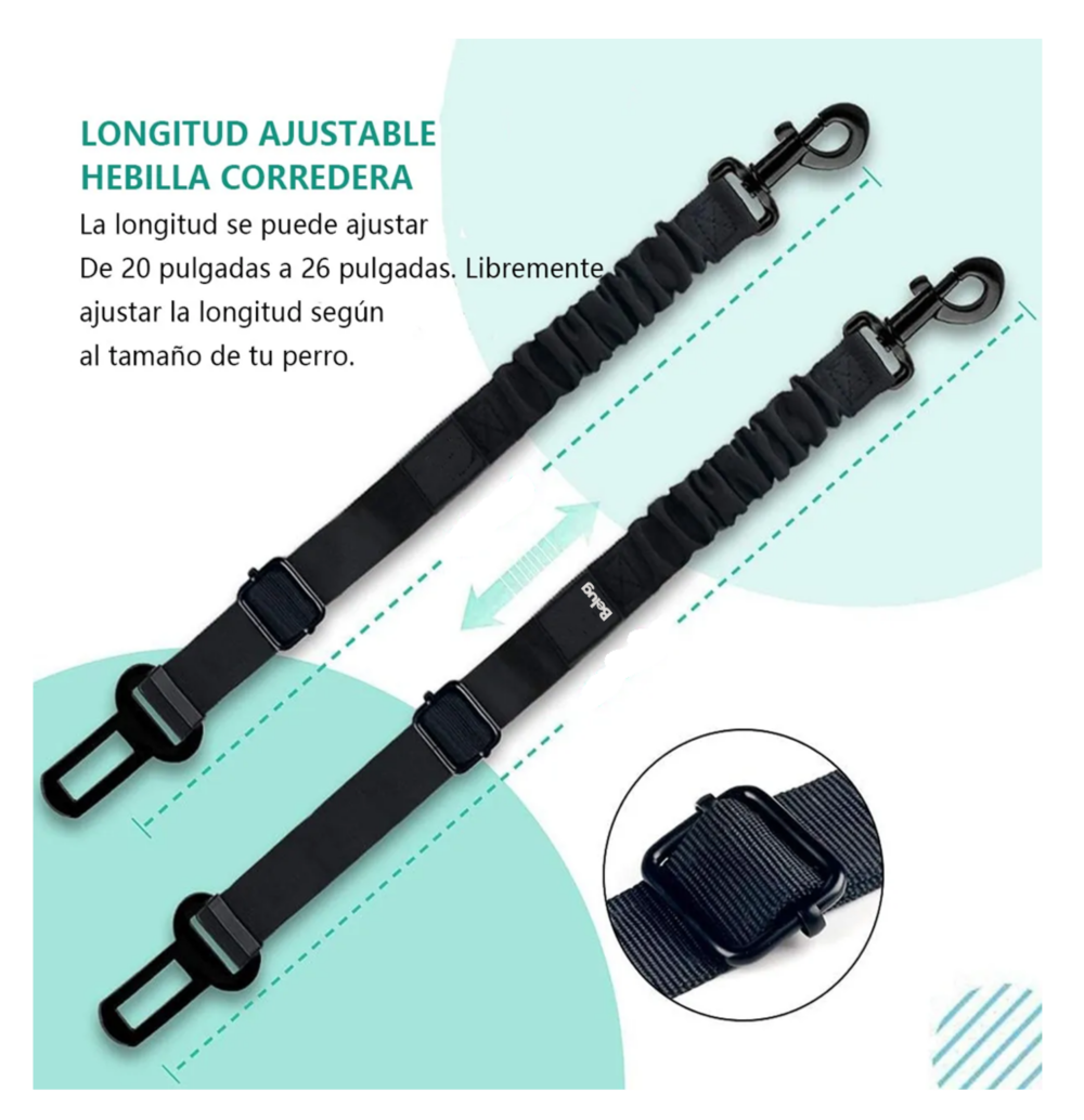 Foto 5 | ''2 Cinturón De Seguridad Correa De Mascotas De Auto Belug  Color Negro ''