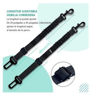 Foto 5 | ''2 Cinturón De Seguridad Correa De Mascotas De Auto Belug Color Negro ''