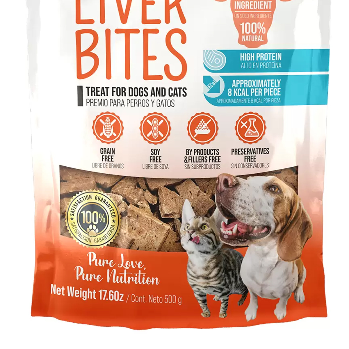 Foto 3 pulgar | Premio Para Mascotas Pure Nutrition Liver Bites 500gr