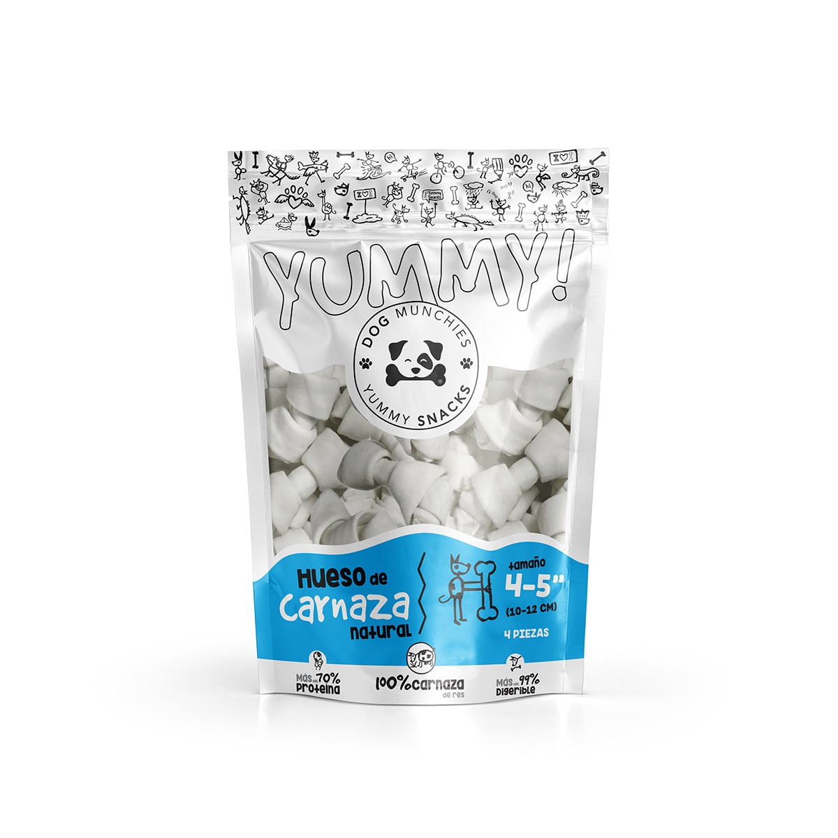 Hueso De Carnaza Natural  Para Perro Dog Munchies 4-5'' (10-12cm) 4 Pza. $119