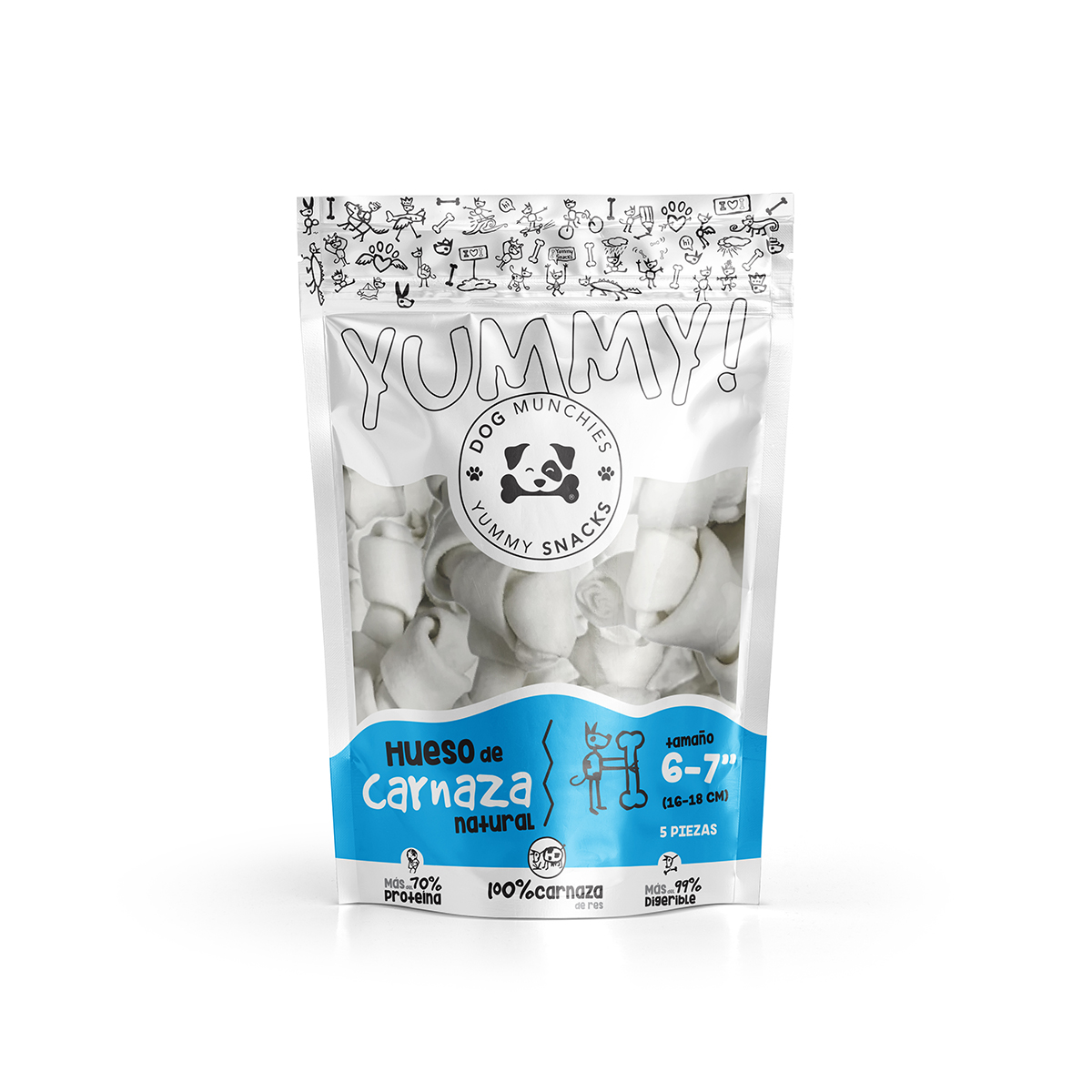 Foto 2 pulgar | Hueso De Carnaza Natural  Para Perro Dog Munchies 6-7'' (16-18cm) 5 Pza.