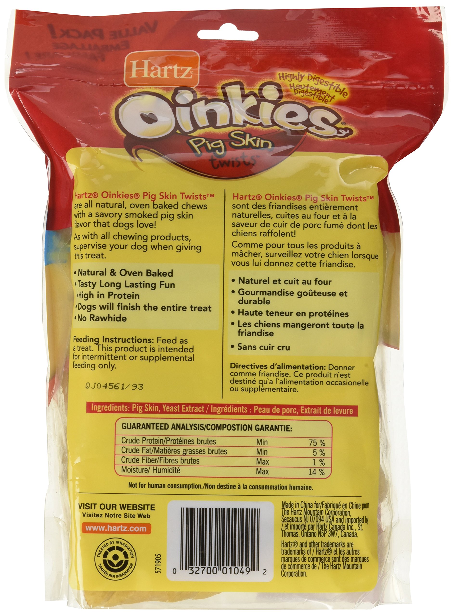 Foto 3 pulgar | Masticables Para Perros Hartz Oinkies Con Forma De Piel De Cerdo, Paquete De 20 Unidades, 100% Naturales - Venta