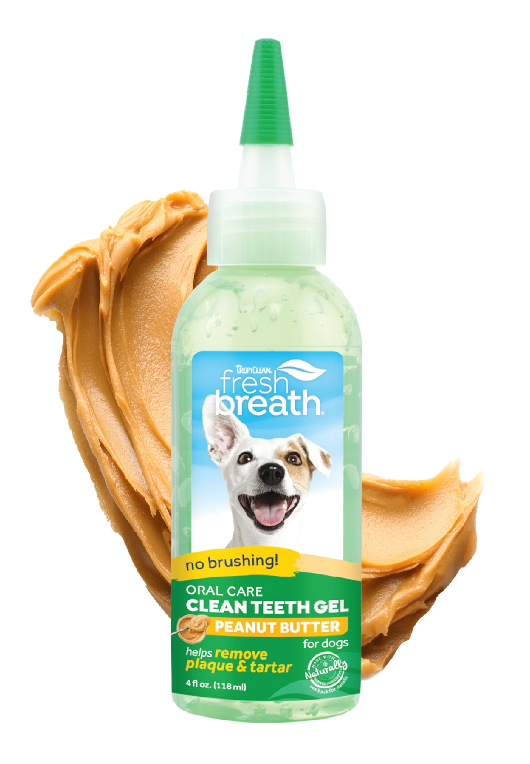 Gel Dental Tropiclean Sin Cepillar Con Mantequilla De Cacahuete, 120 Ml, Para Perros - Venta Internacional.
