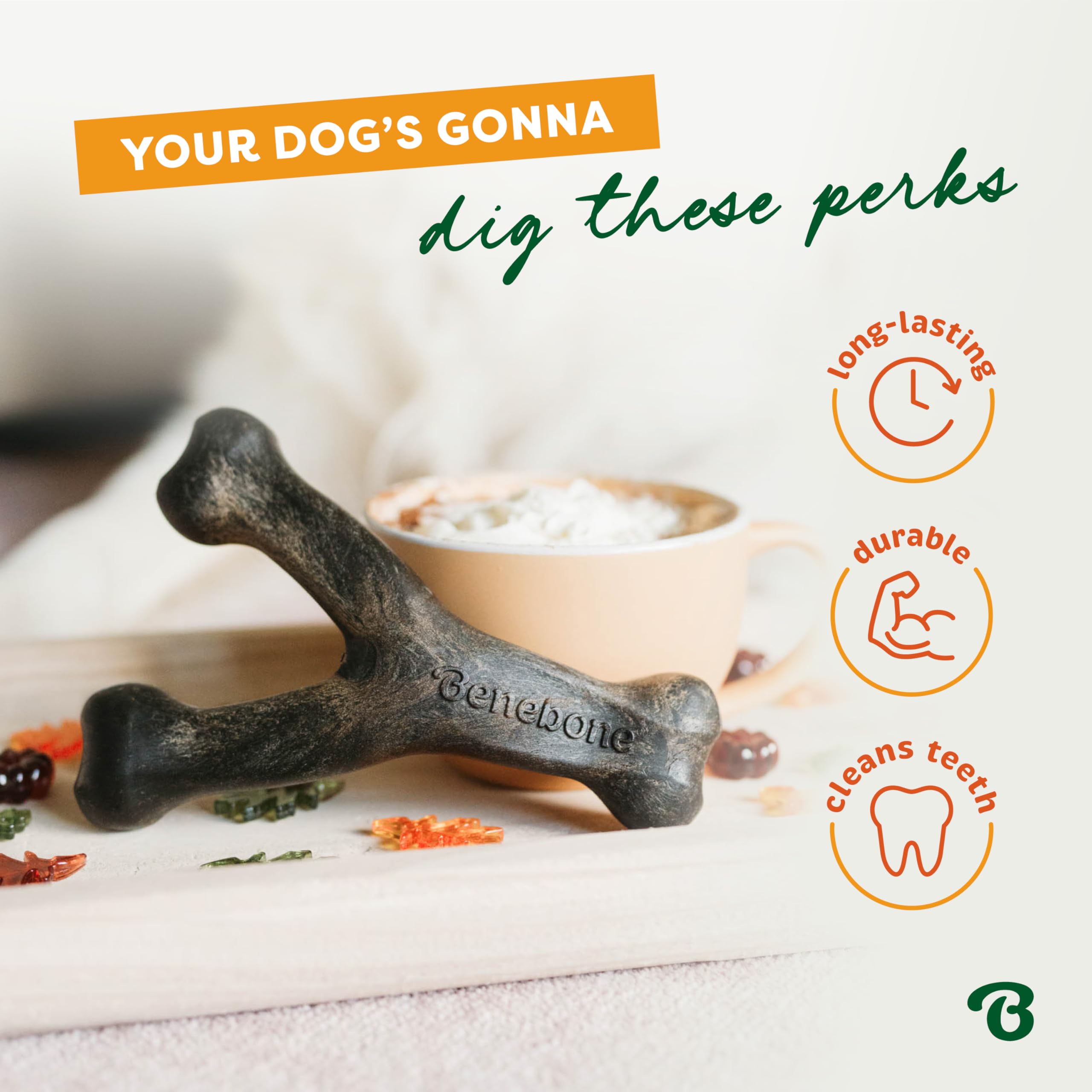 Foto 6 pulgar | Juguete Masticable Para Perros Benebone Wishbone, Duradero Para Masticadores Agresivos - Venta Internacional.