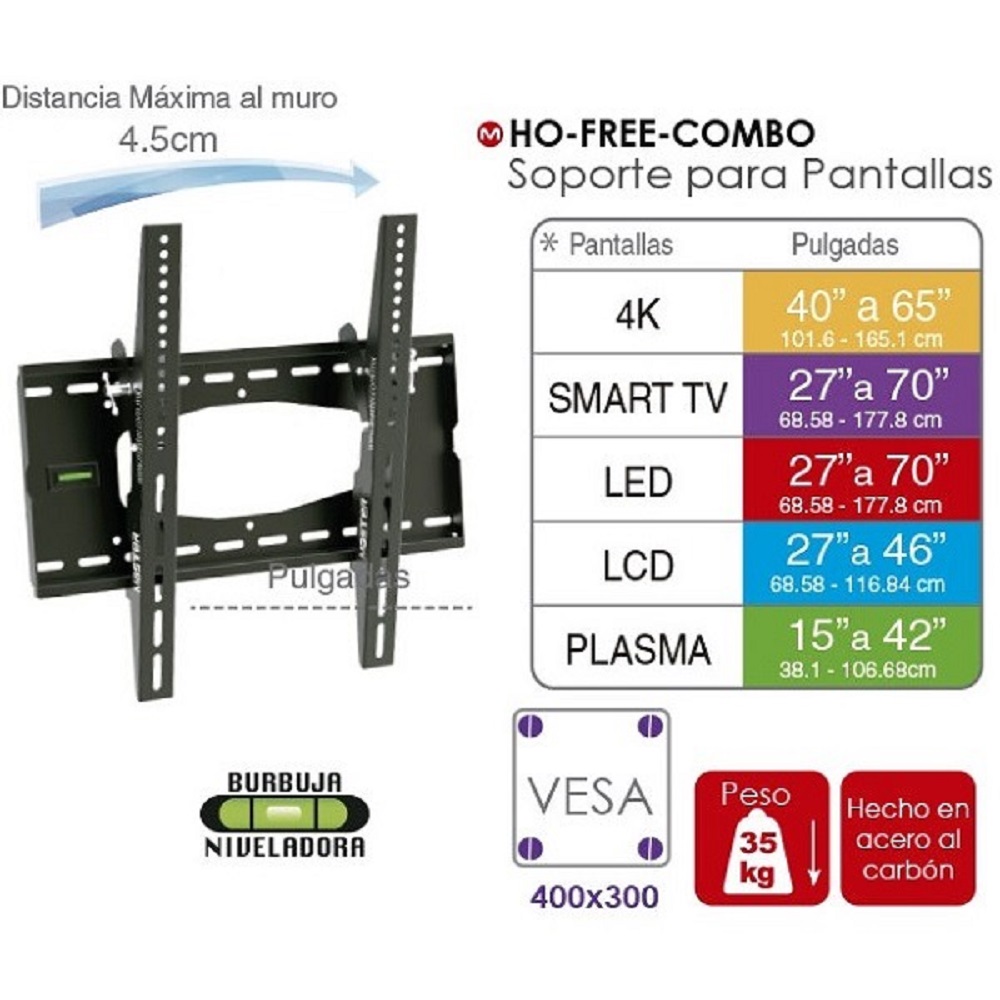 Foto 2 | Soporte Tv Master de 32 a 70 Pulgadas hasta 70 kg Acero