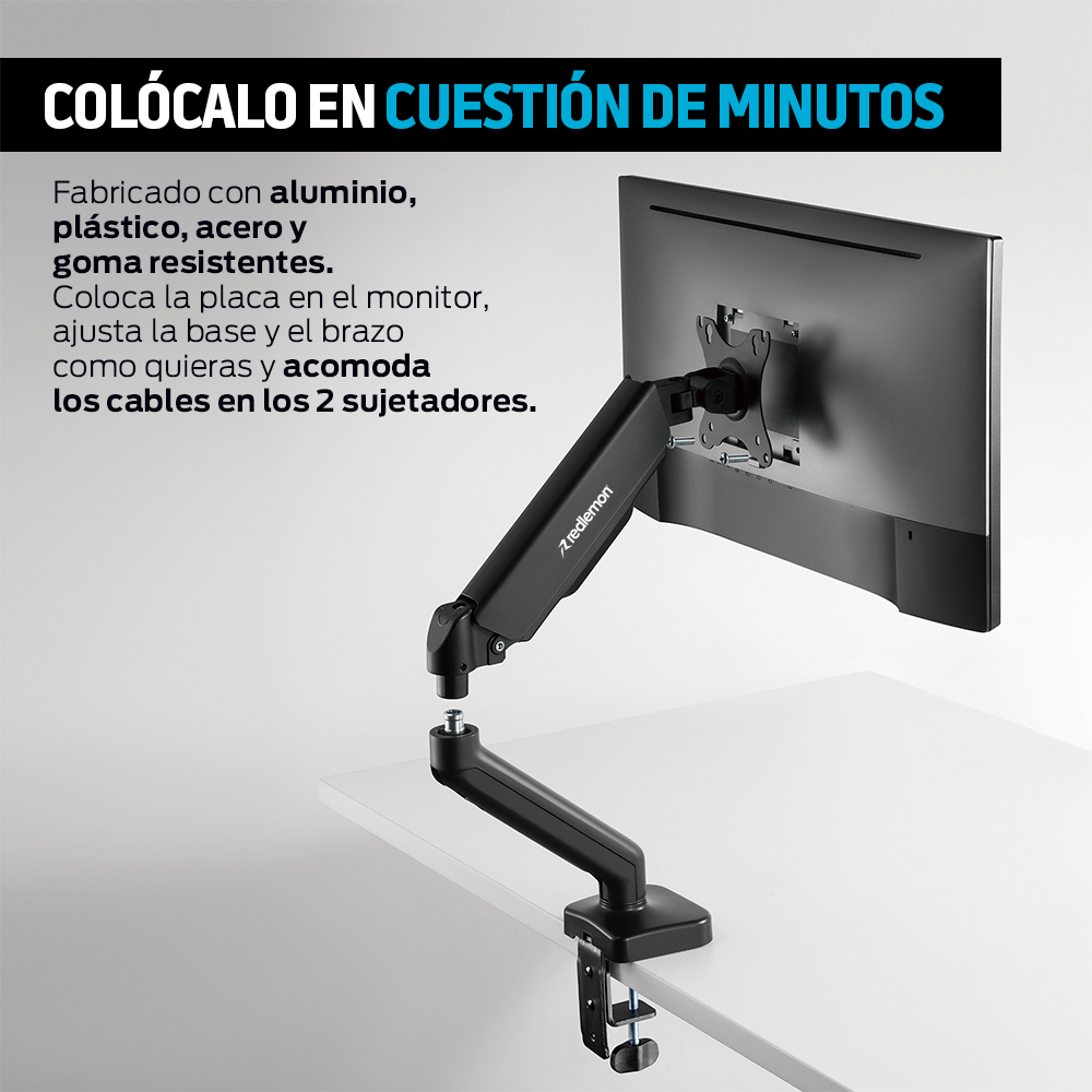 Foto 8 | Soporte Hidráulico Redlemon Negro Ajustable para Monitor de Hasta 27”