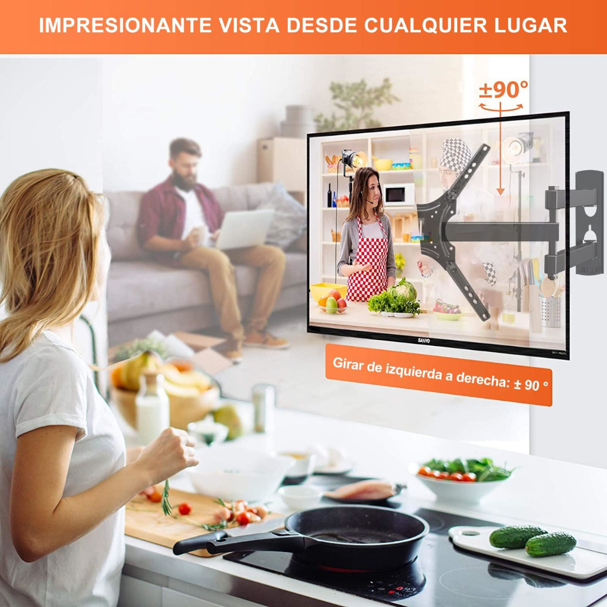 Foto 9 pulgar | Soporte Base TV Acero BST SB-2670x 17 A 55 Pul. Brazo Extensible color negro