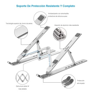 Foto 3 | Base Soporte Laptop Eo Safe Imports ESI-091 color Plata Plegable y Ajustable