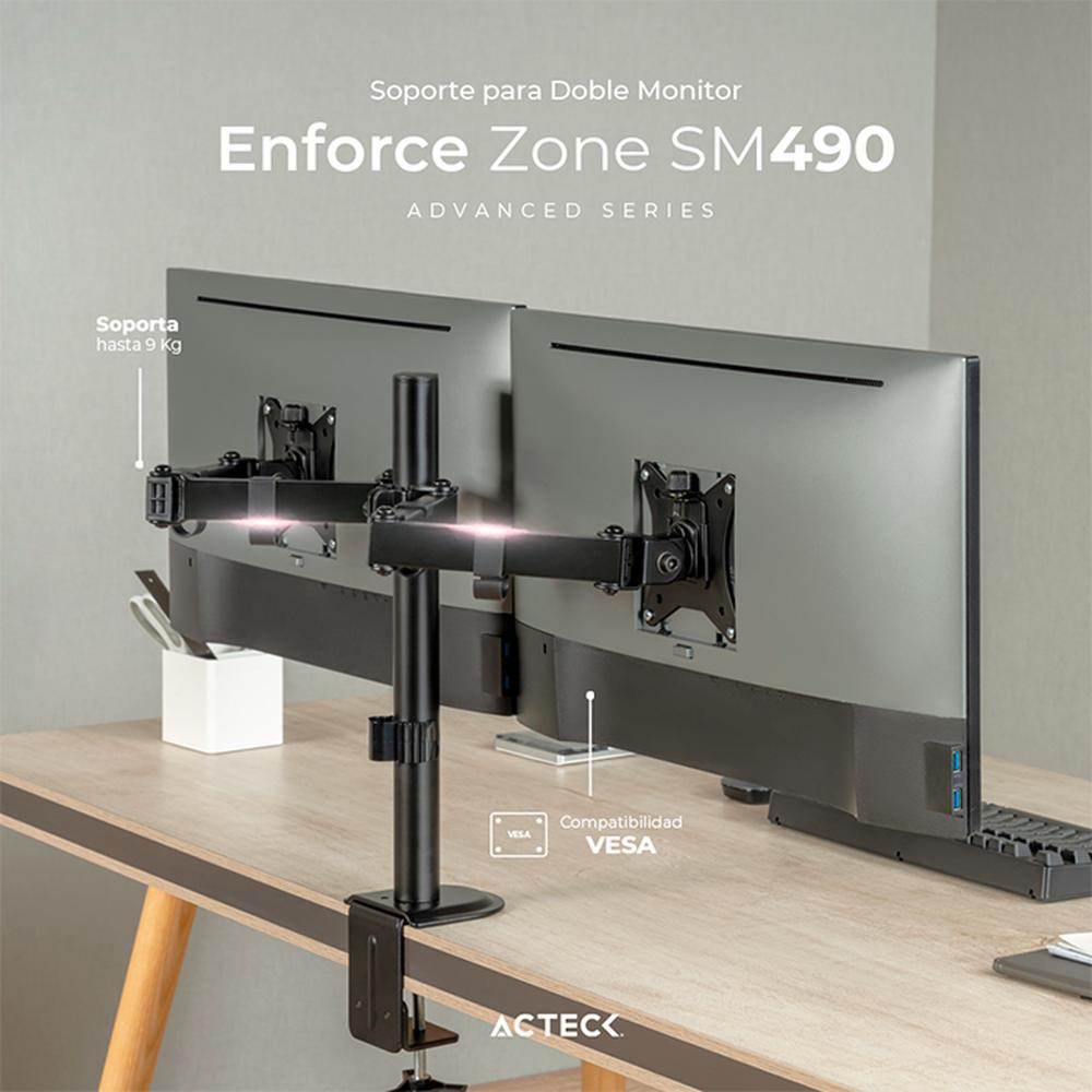 Foto 5 pulgar | Soporte de Escritorio Acteck Enforce Zone Sm490  Ac-934602 color Negro