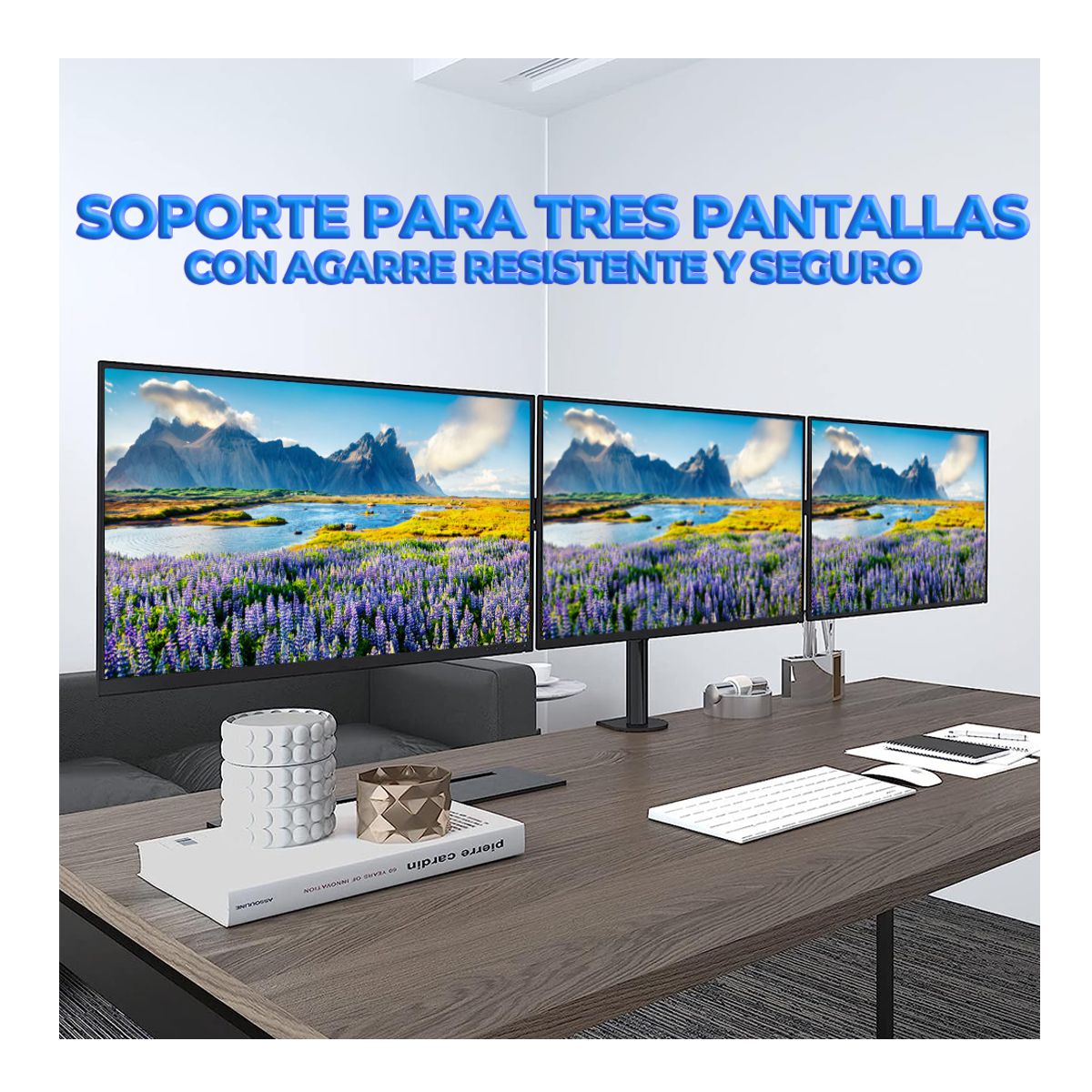 Foto 4 pulgar | Soporte Articulado para 3 Monitores de 14 a 32 " Elegate color Negro